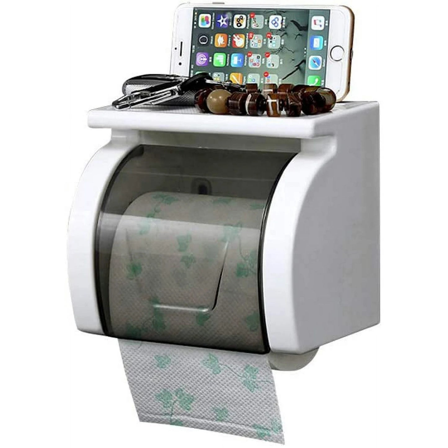 LunaLulinlk Strong Adhesive Toilet Paper Holder, No Drilling, Bath Fixtures, With Waterproof And Dust Cover