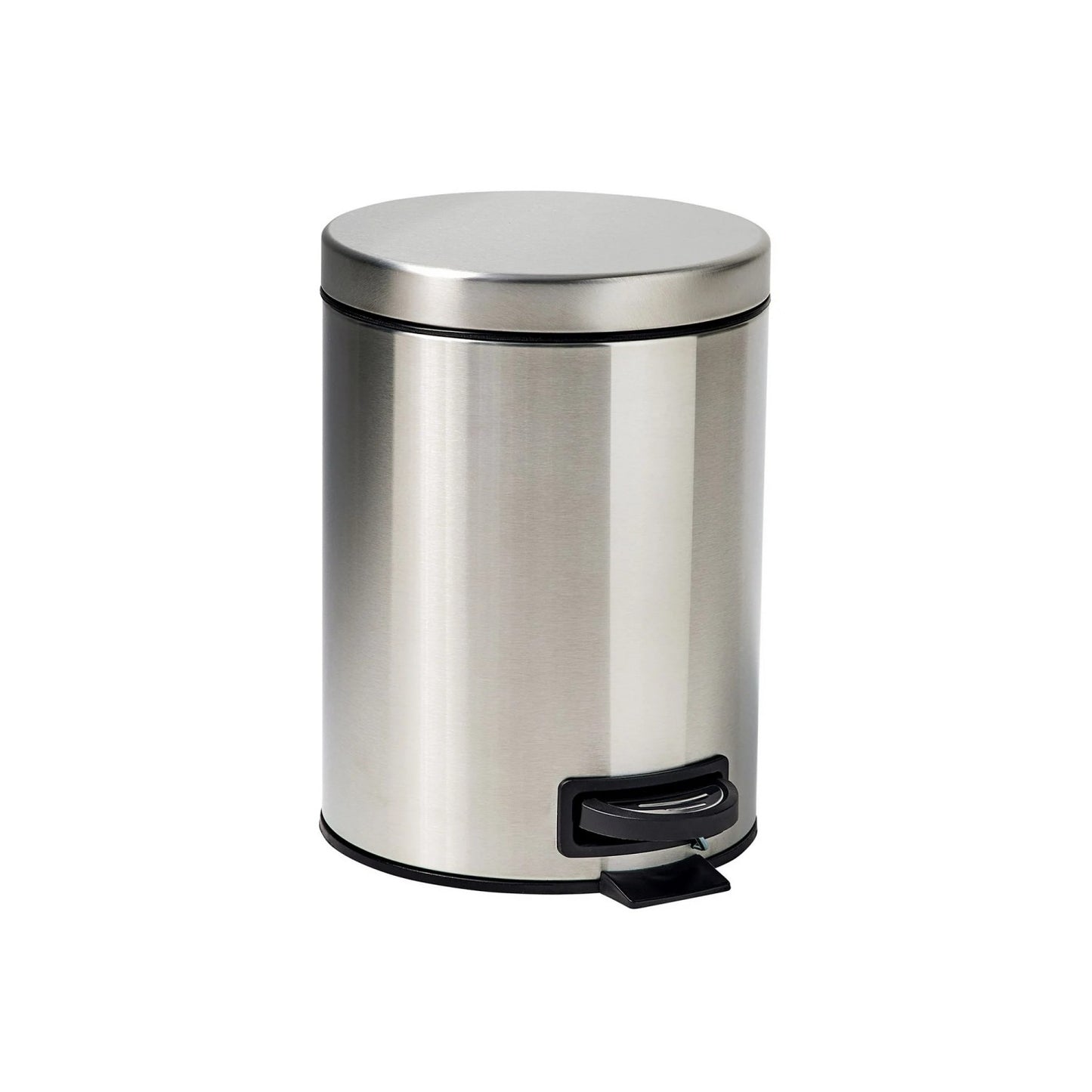 LunaLulinlk Stainless Steel SS 1.3 Gallon Metal Bathroom Waste Basket with Removable Liner