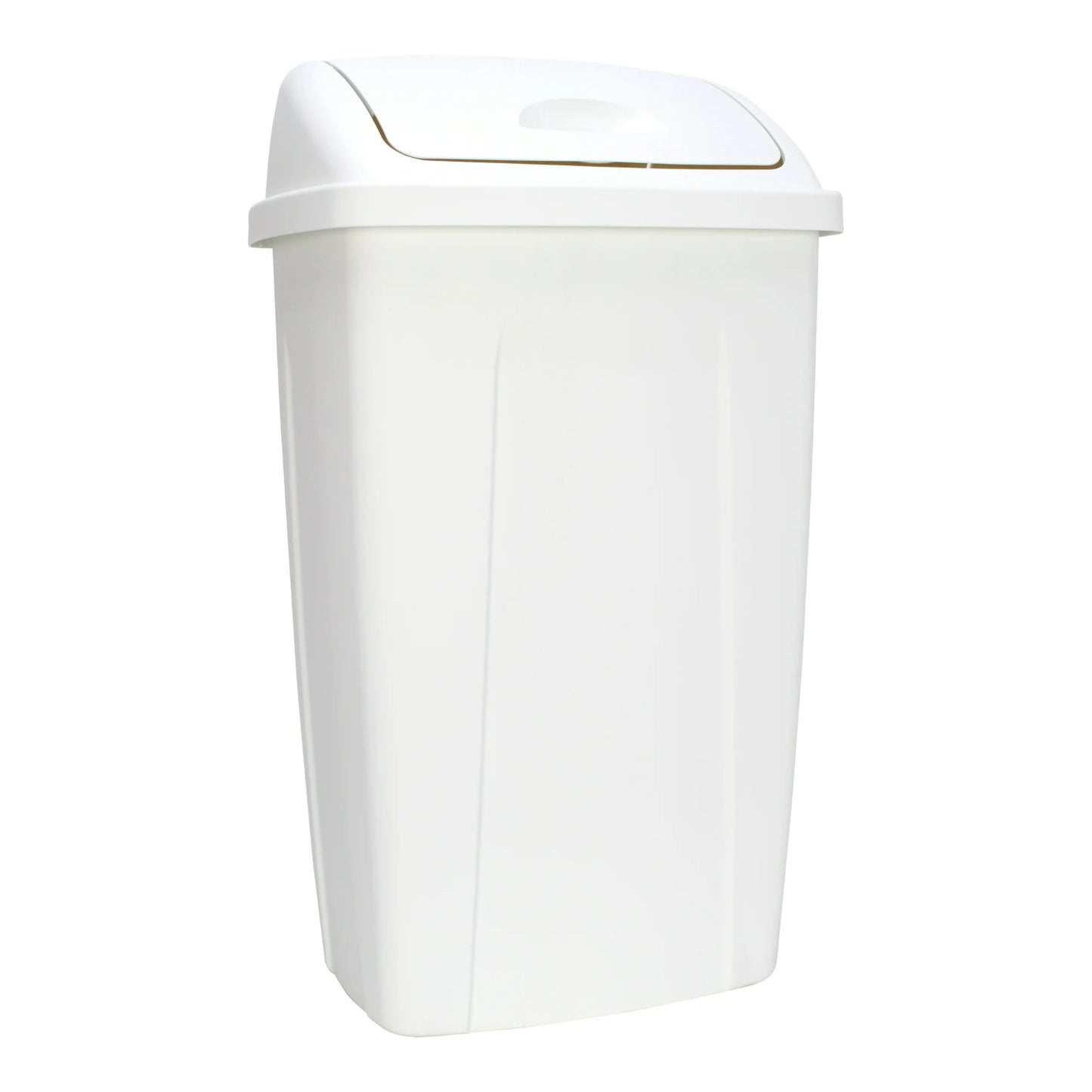 LunaLulinlk White 13 Gallon Kitchen Trash Can, Plastic Swivel Top Trash Can