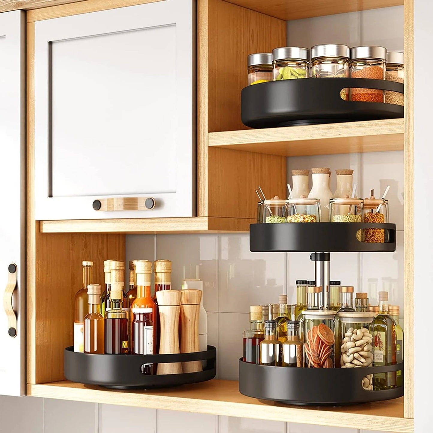 LunaLulinlk Stainless Steel Cabinet and Table Top Lazy Susan
