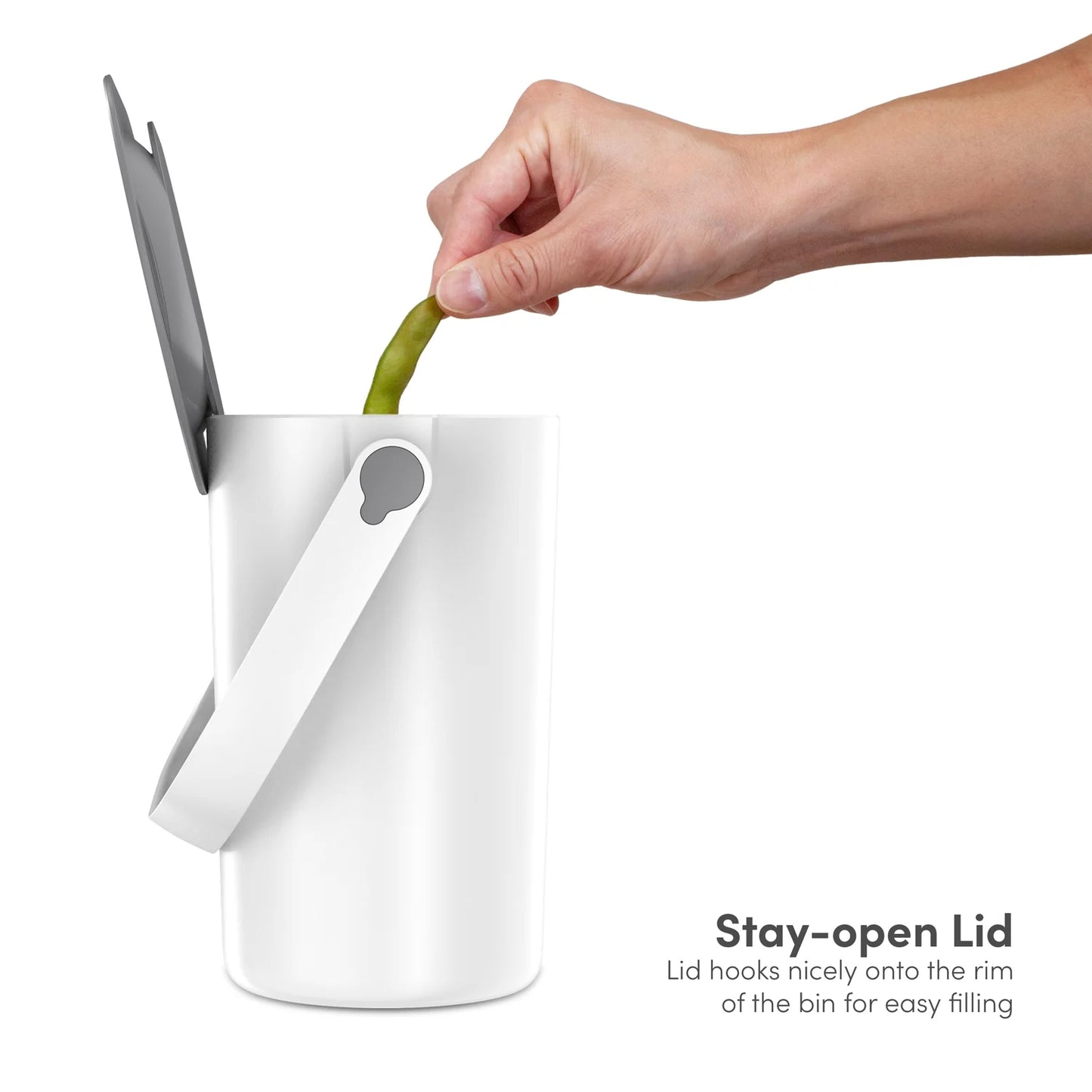 LunaLulinlk White 1 Gallon Multi-Purpose Plastic Countertop Kitchen Trash Can