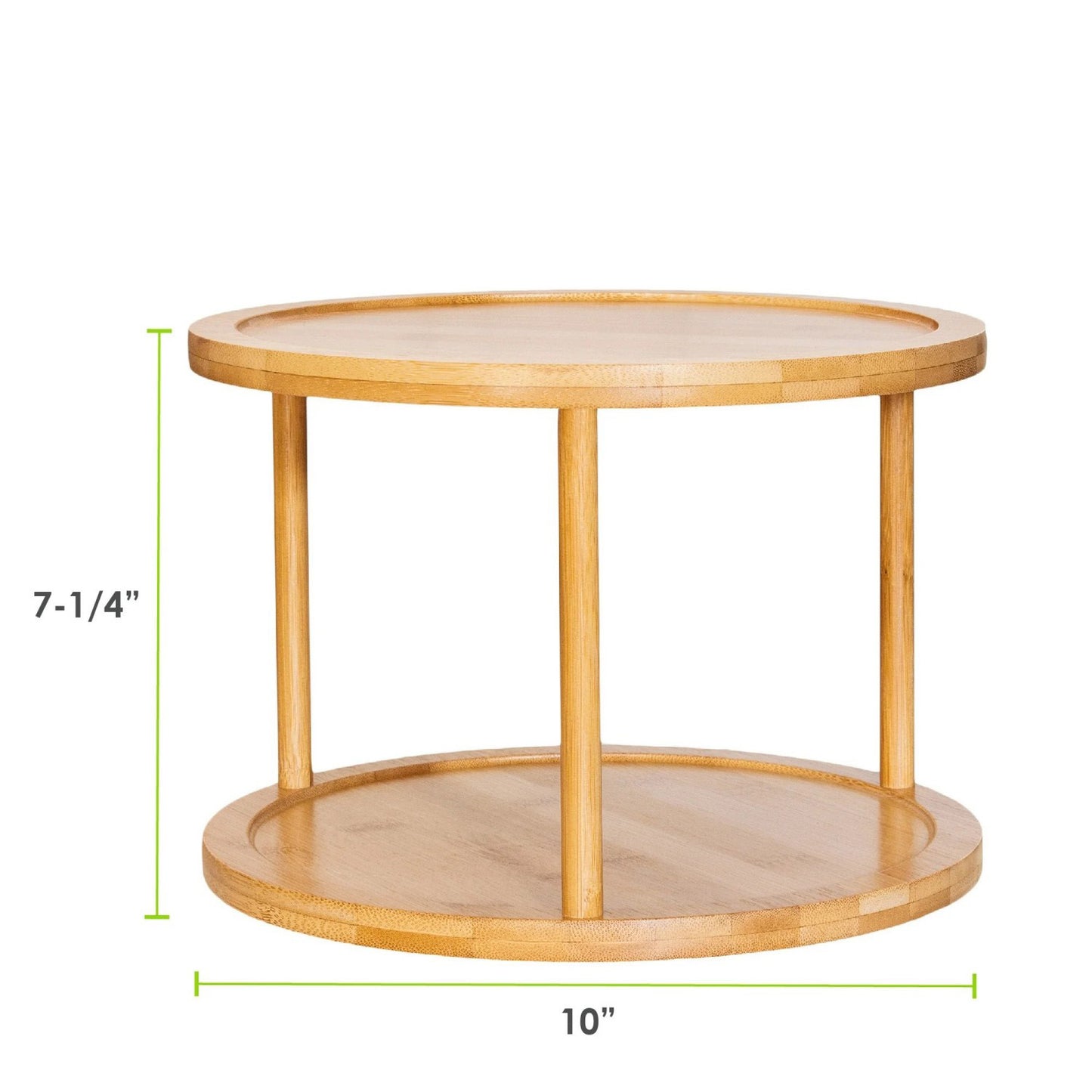 LunaLulinlk Two-Tier Bamboo 10" Lazy Susan Turntable for Cabinets, Countertop, Panty or Table
