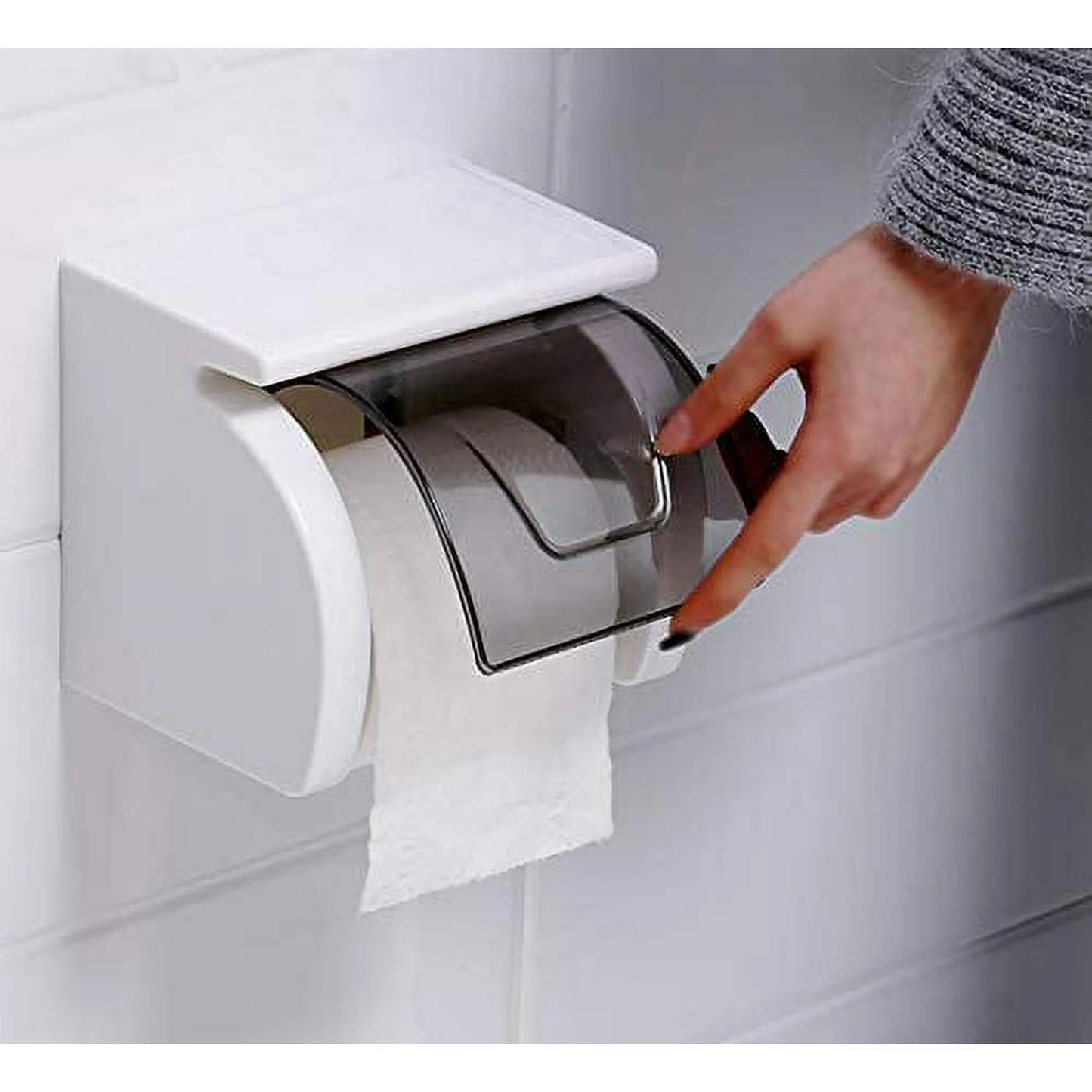LunaLulinlk Strong Adhesive Toilet Paper Holder, No Drilling, Bath Fixtures, With Waterproof And Dust Cover