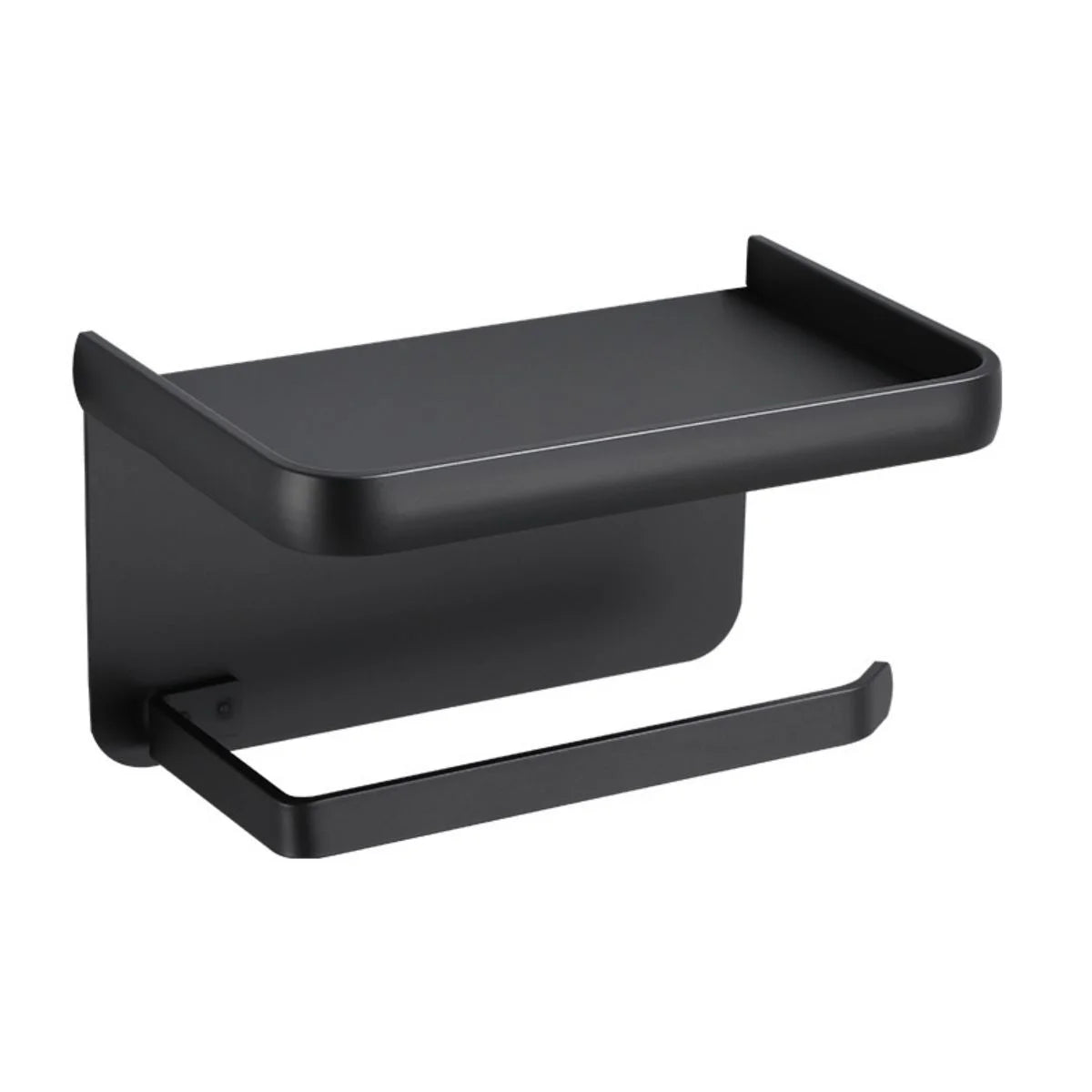 LunaLulinlk Toilet Paper Holder, Wall Mounted Toilet Paper Roll Holder, with Phone Shelf, Rustproof Toilet Tissue Holder, No Nail Toilet Roll