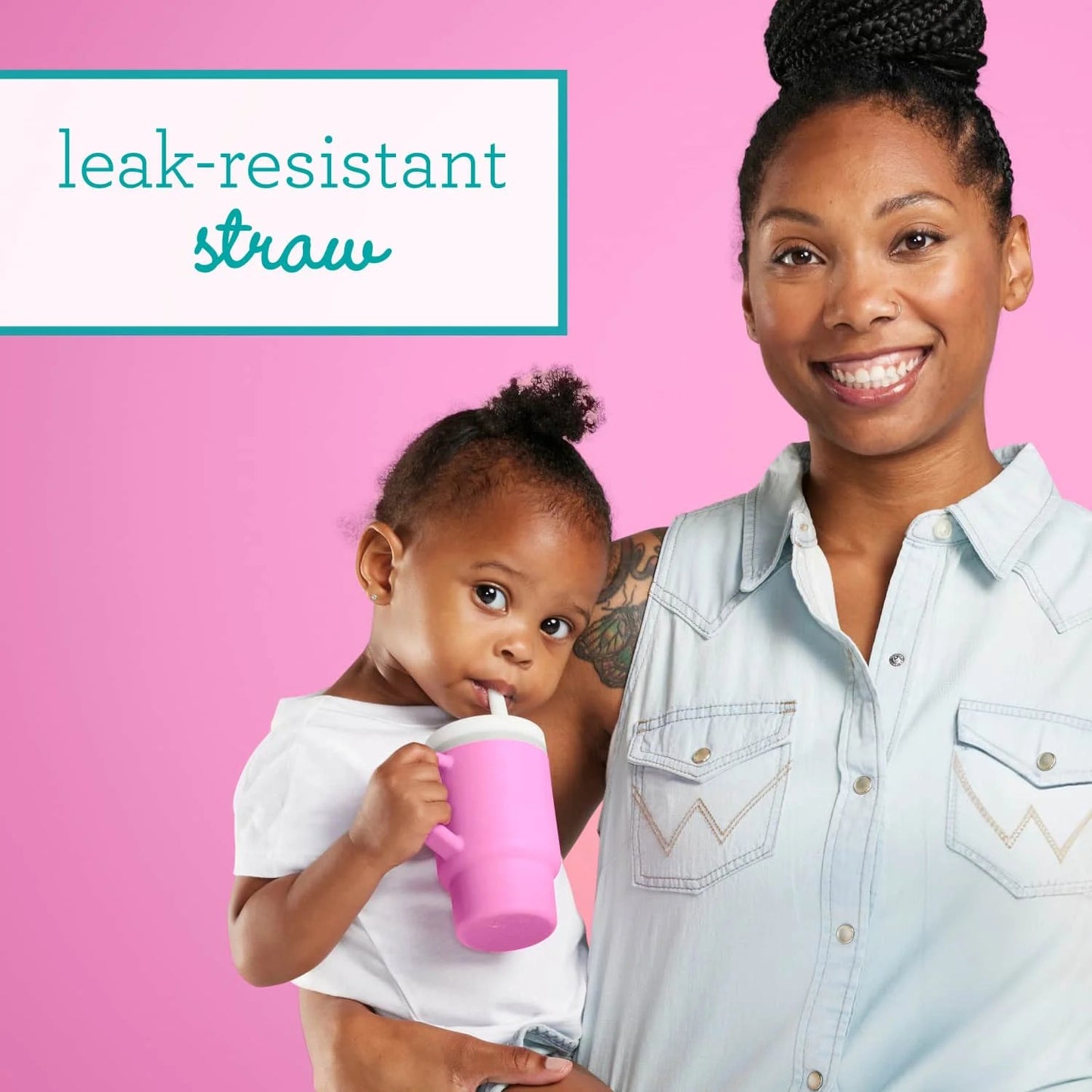 LunaLulinlk Tumbler – Adorable 9 oz. Training Cup with Toddler-Friendly Straw and Handle, Cotton Candy