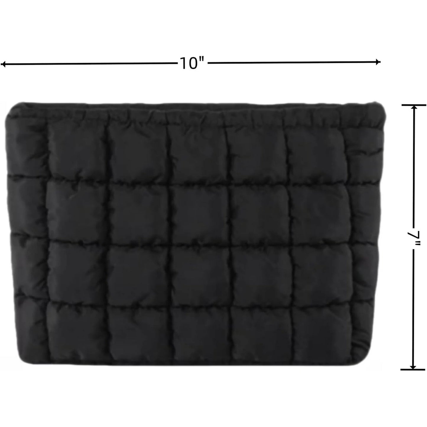 LunaLulinlk Soft Checkered Quilted Puffy Makeup Bag for Women, Aesthetic Puffer Cosmetic Bag Pouch for Purse (Hot Pink)