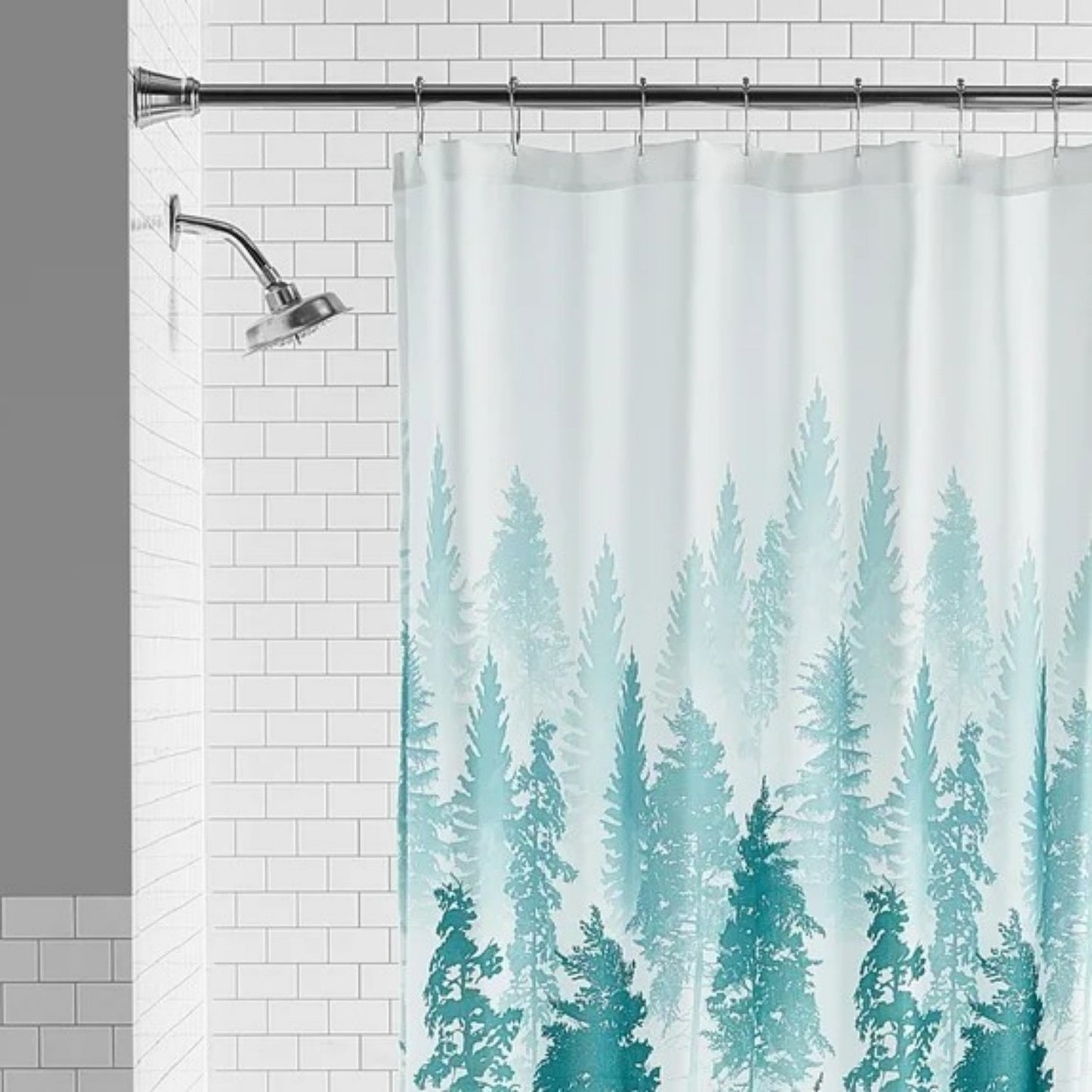 LunaLulinlk Treeline Fabric Shower Curtain, 72" x 72"