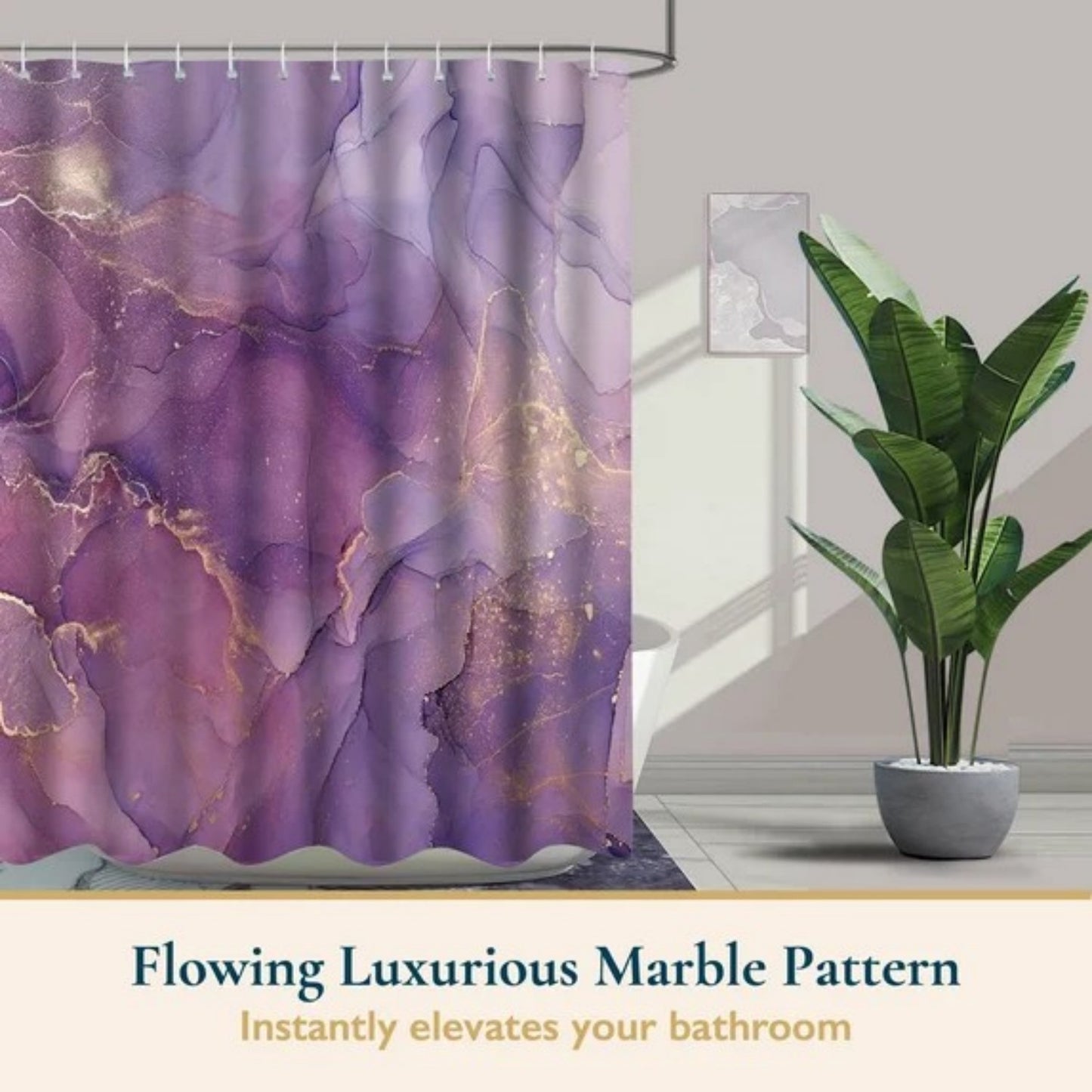 LunaLulinlk Shower Curtain with Hooks – Heavy-Duty Mold/Mildew-Resistant