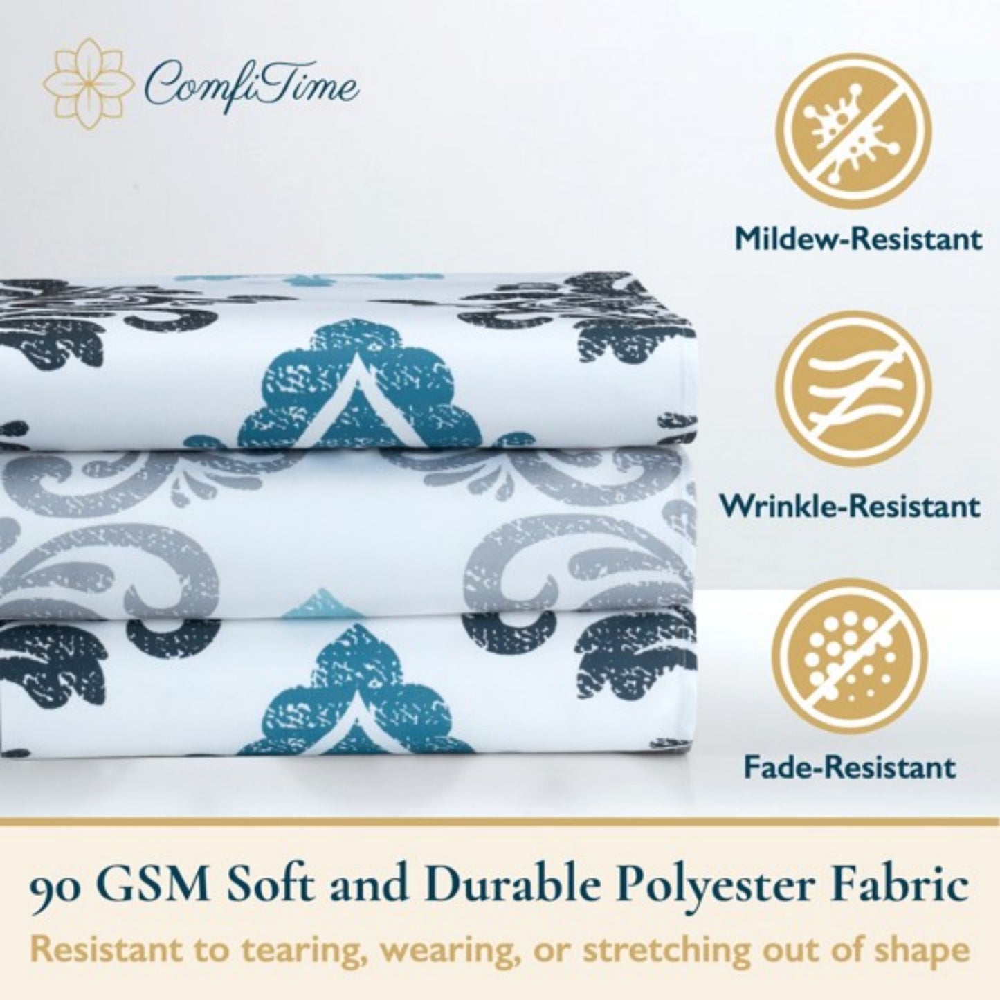 LunaLulinlk Weighted-Hem Fabric Bathroom Curtain