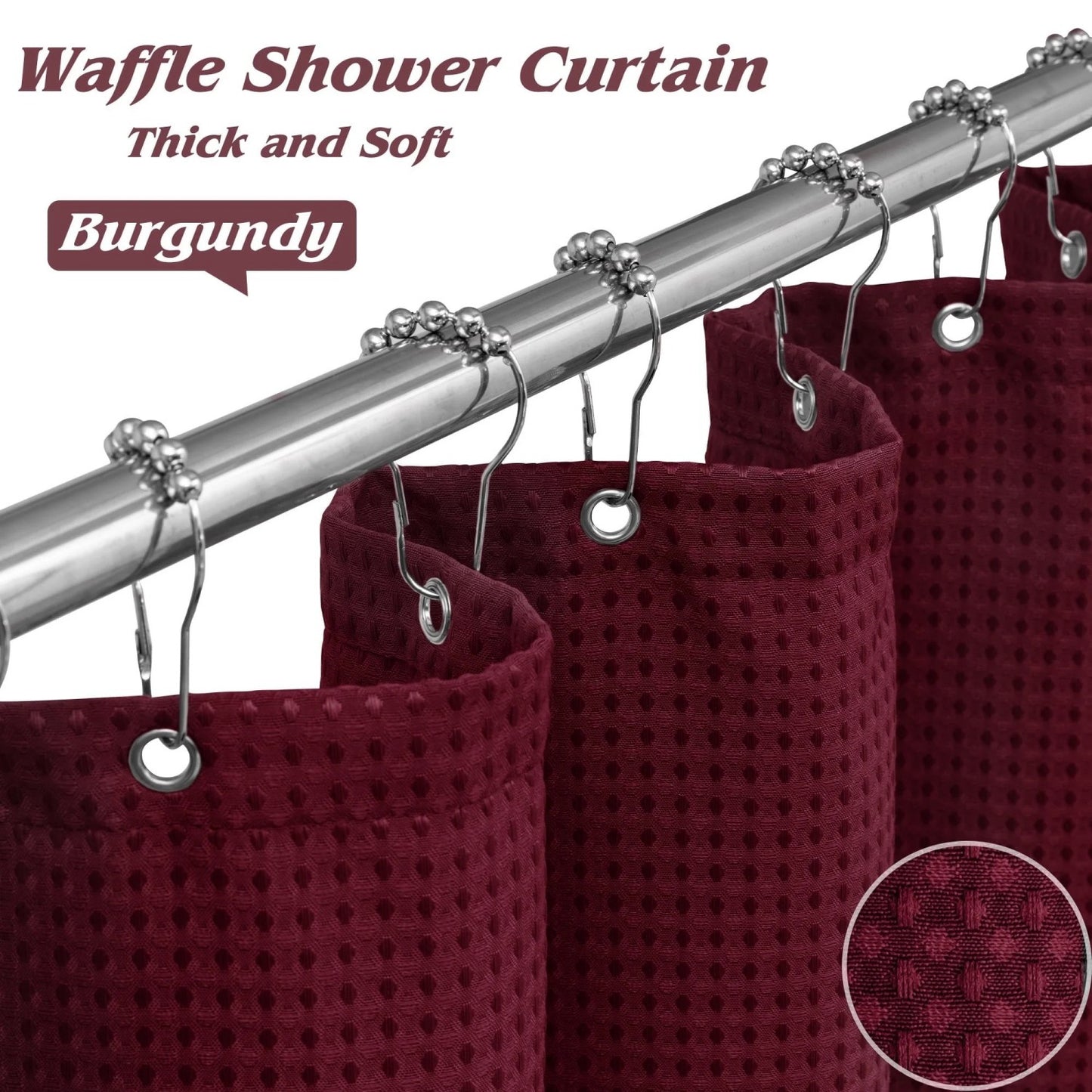 LunaLulinlk Thick Waffle Weave Shower Curtain