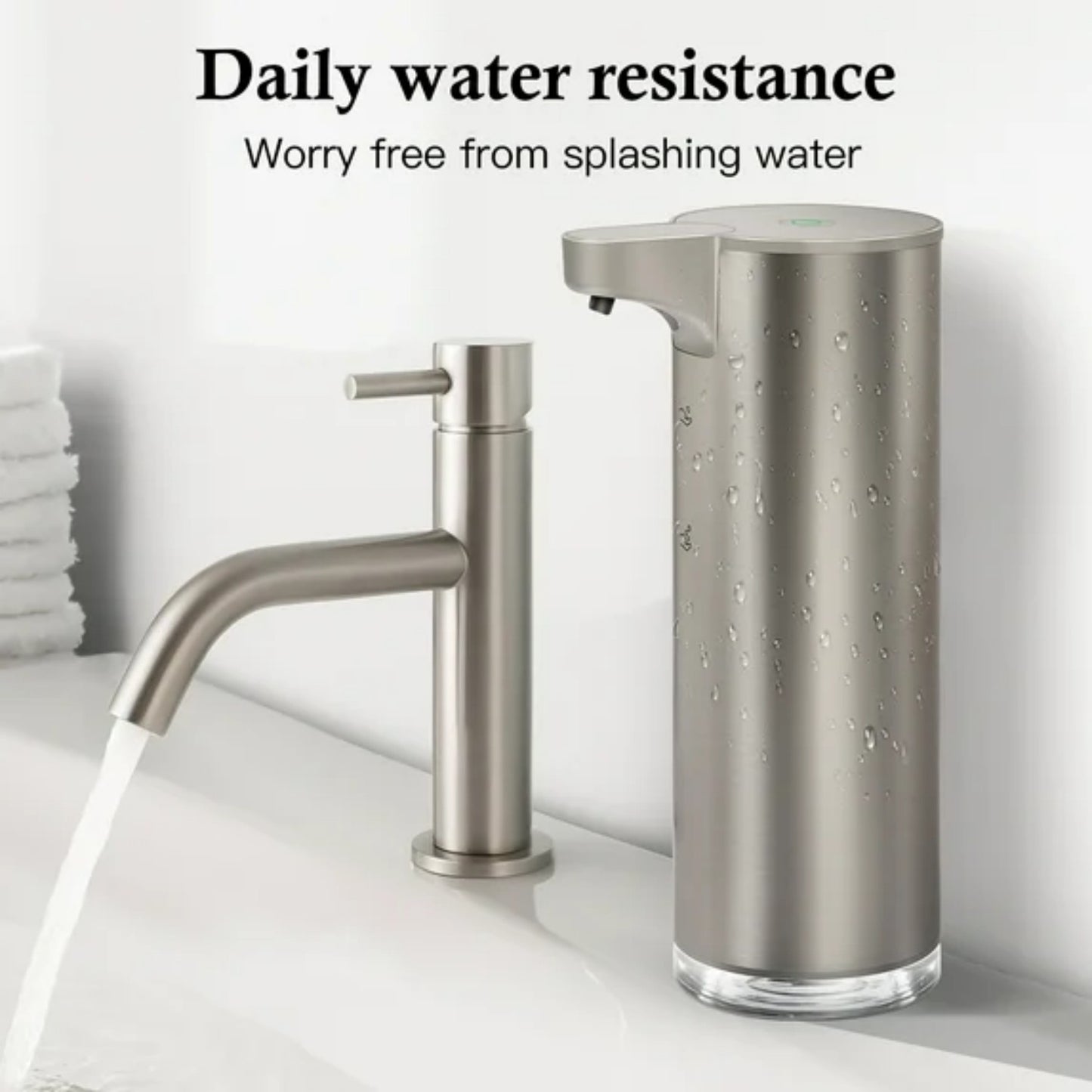 LunaLulinlk Soap Dispenser, Rechargeable Automatic Soap Dispenser Stainless Steel Touchless Foaming Soap Dispenser 9oz