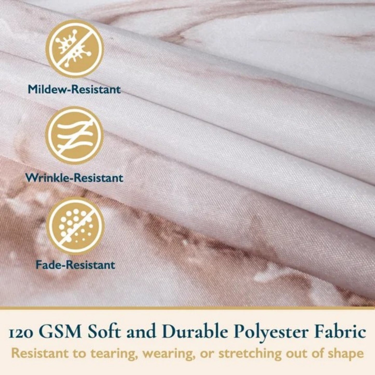 LunaLulinlk Shower Curtain with Hooks – Heavy-Duty Mold/Mildew-Resistant