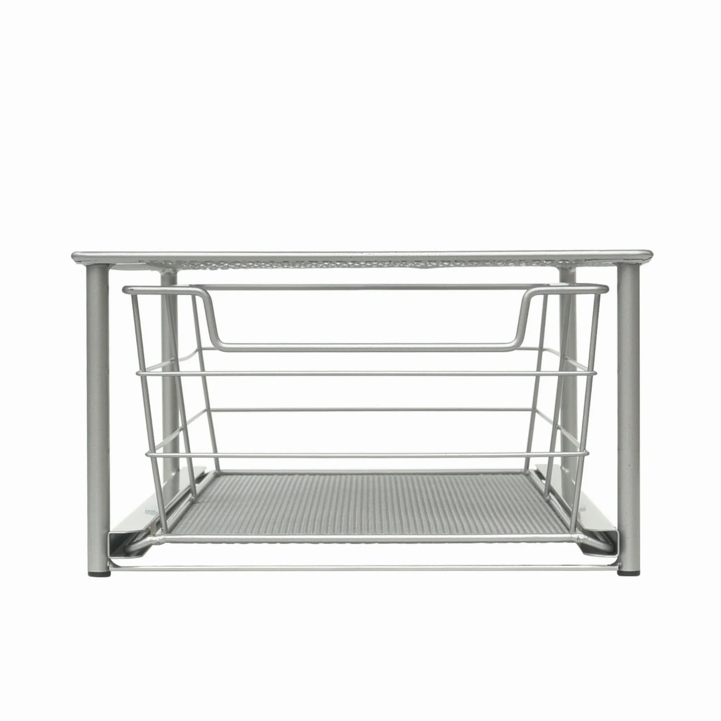 LunaLulinlk Small Stackable Slide-Out Drawer Organizer, Satin Nickel, 10.03" x 14.96"