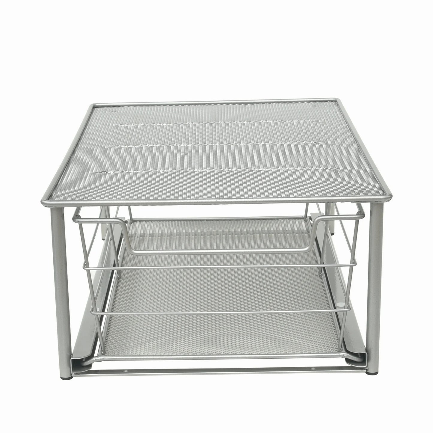 LunaLulinlk Small Stackable Slide-Out Drawer Organizer, Satin Nickel, 10.03" x 14.96"