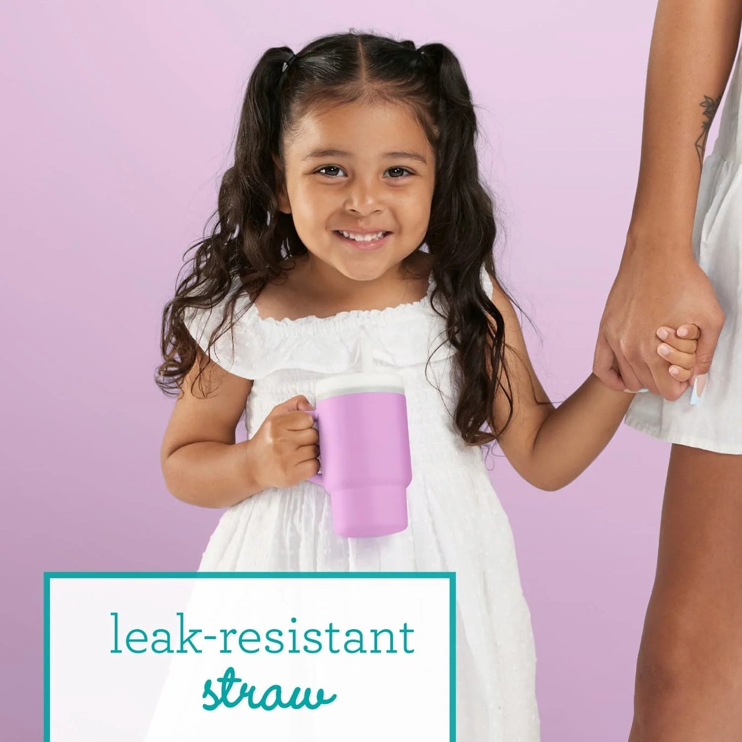 LunaLulinlk Tumbler – Adorable 9 oz. Training Cup with Toddler-Friendly Straw and Handle, Lilac