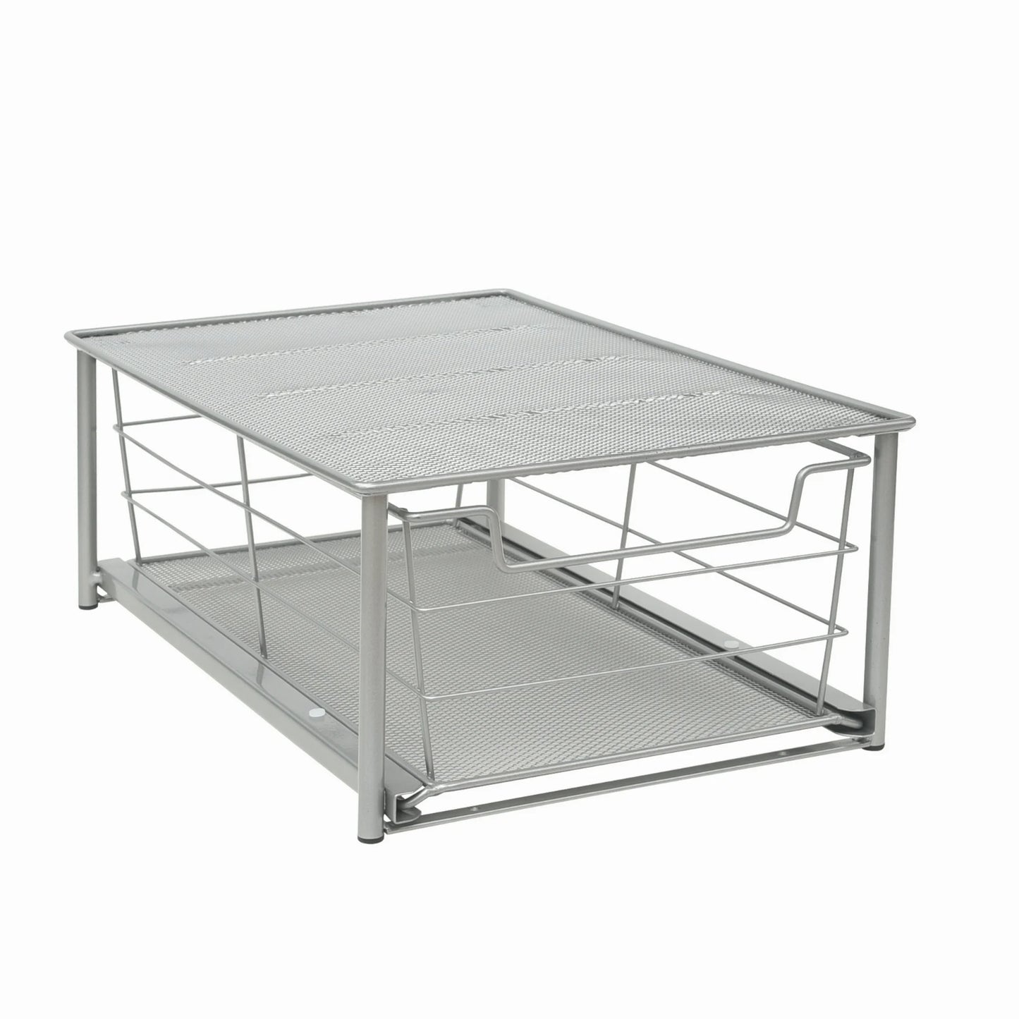 LunaLulinlk Small Stackable Slide-Out Drawer Organizer, Satin Nickel, 10.03" x 14.96"