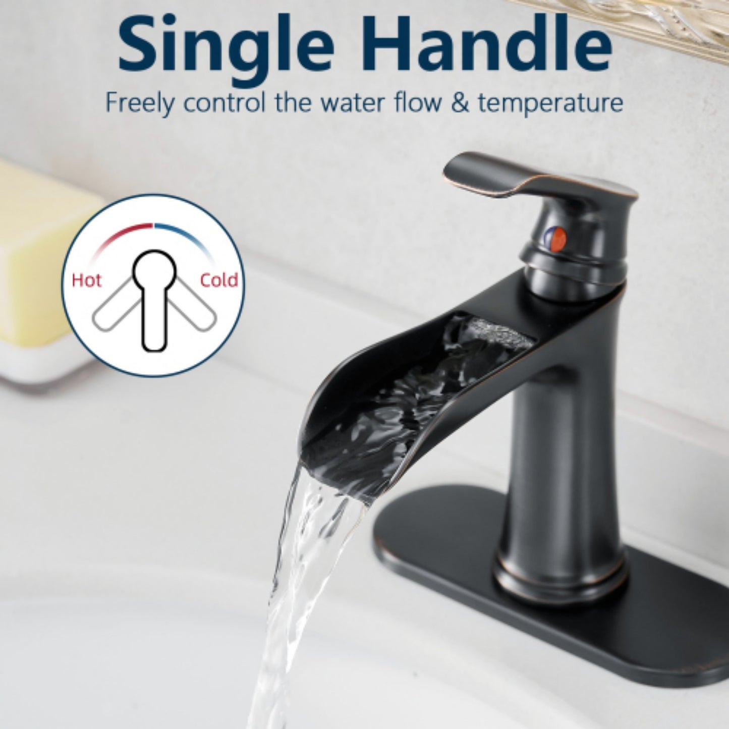 LunaLulinlk Sink faucet with countertop, bathroom faucet for sink, single hole single handle faucet