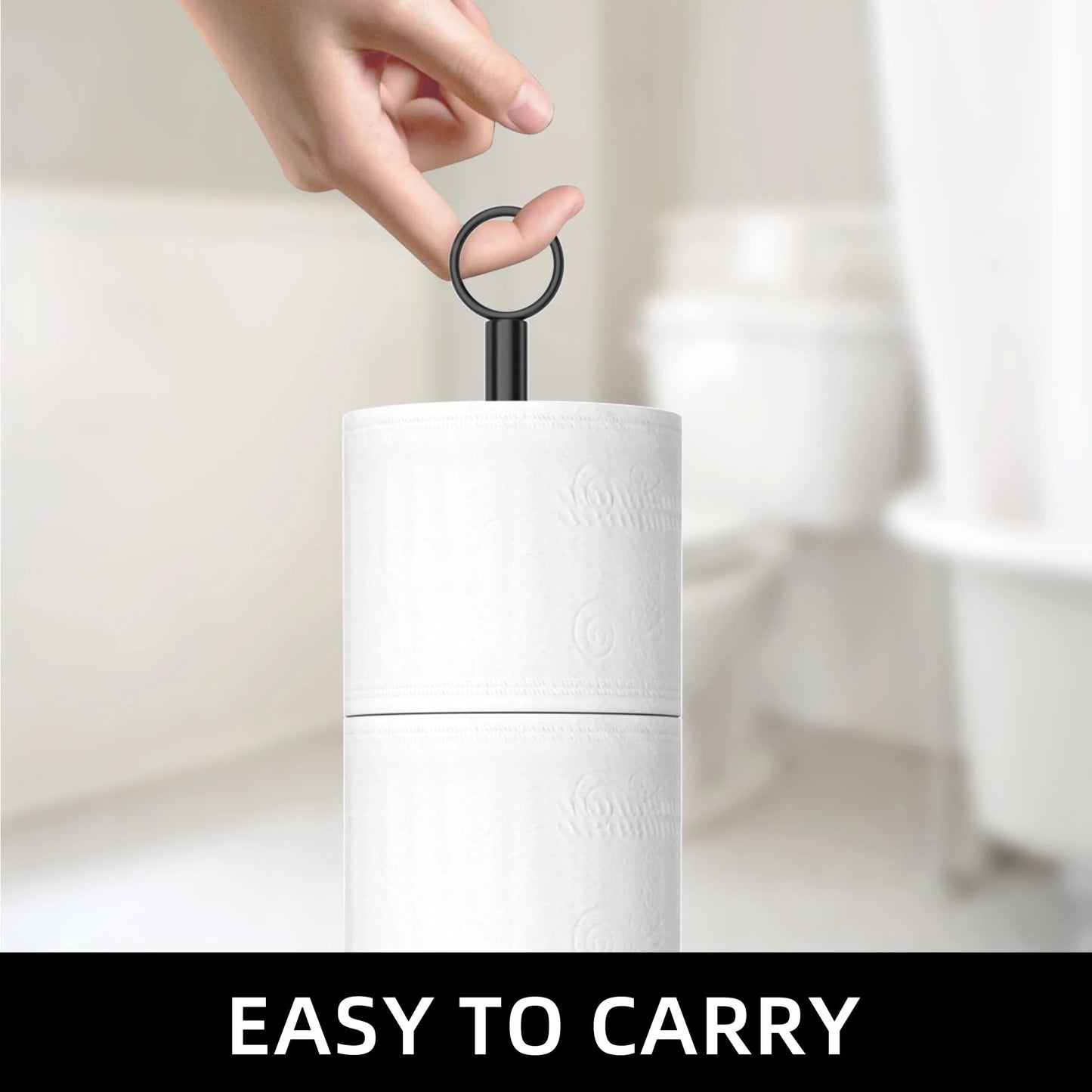 LunaLulinlk Toilet Paper Holder Stand(with Reserve Function), Free-Standing Spare Rolls Storage Holder, Stainless Steel