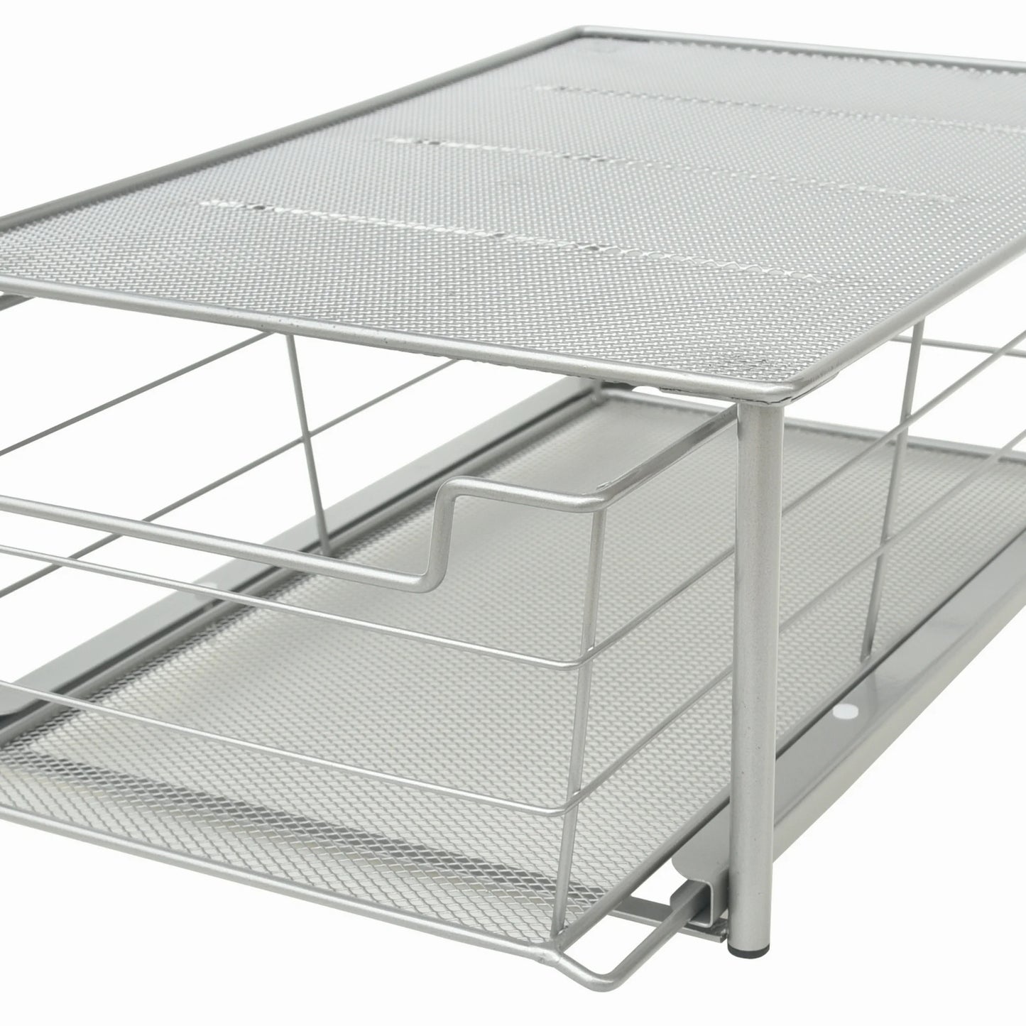 LunaLulinlk Small Stackable Slide-Out Drawer Organizer, Satin Nickel, 10.03" x 14.96"