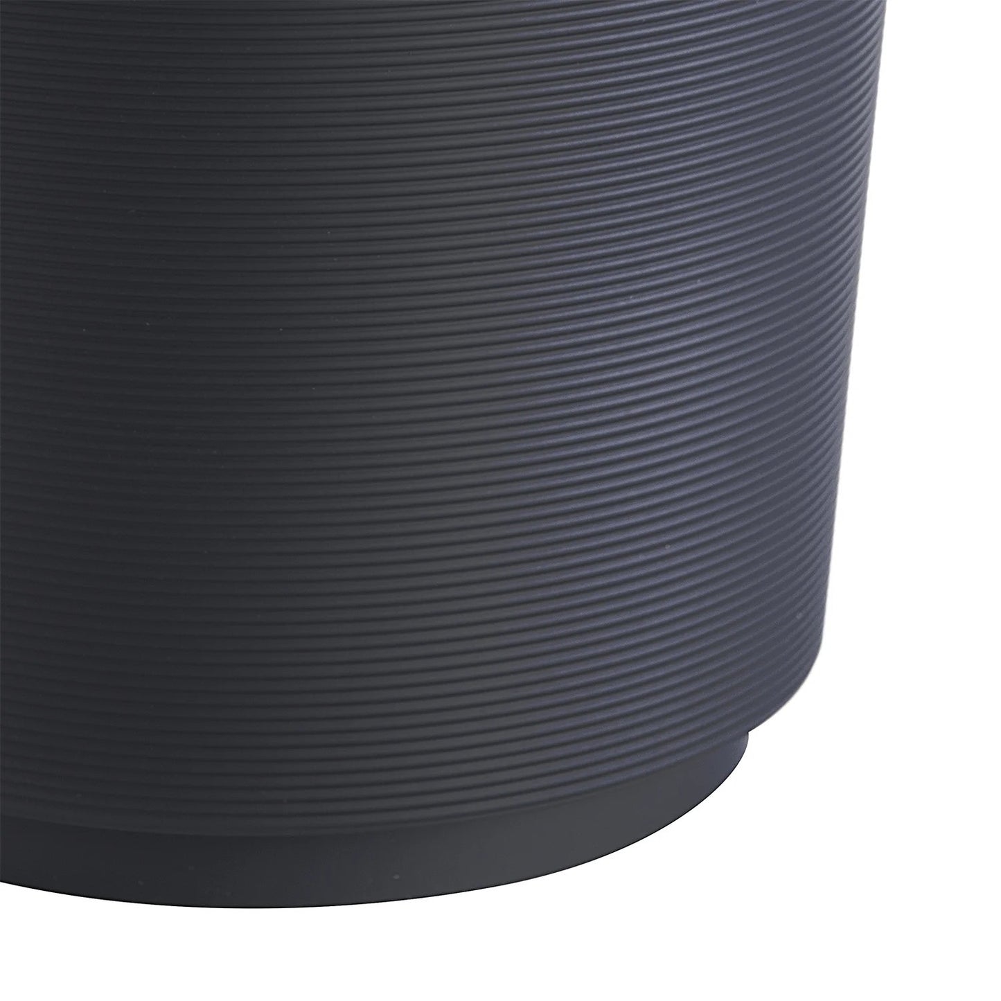 LunaLulinlk Soft Touch Ribbed Plastic 1.98 Gallon Wastebasket in Black for Bathroom, Kitchen and Bedroom