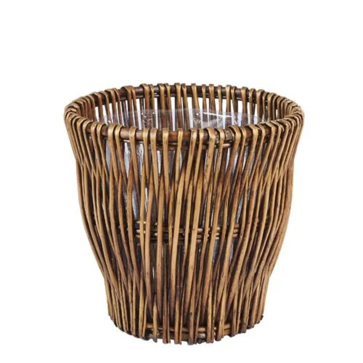 LunaLulinlk Small Reed Willow Waste Basket Indoor Trash Cans