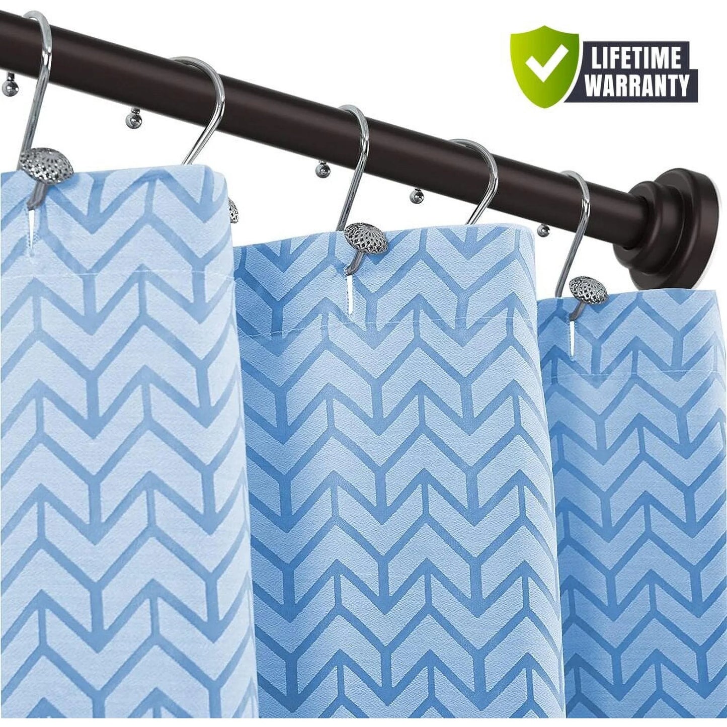 LunaLulinlk Stainless Steel 43" ~ 72" Straight Adjustable Tension Shower Rod - Bronze