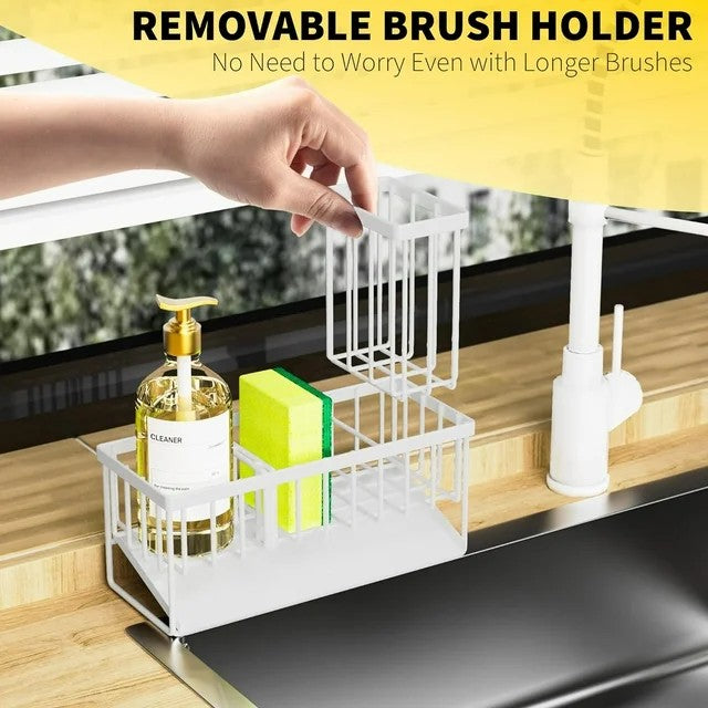 LunaLulinlk Sink Caddy,Kitchen Sponge Holder,Waterproof and Rustproof White Kitchen Accessory