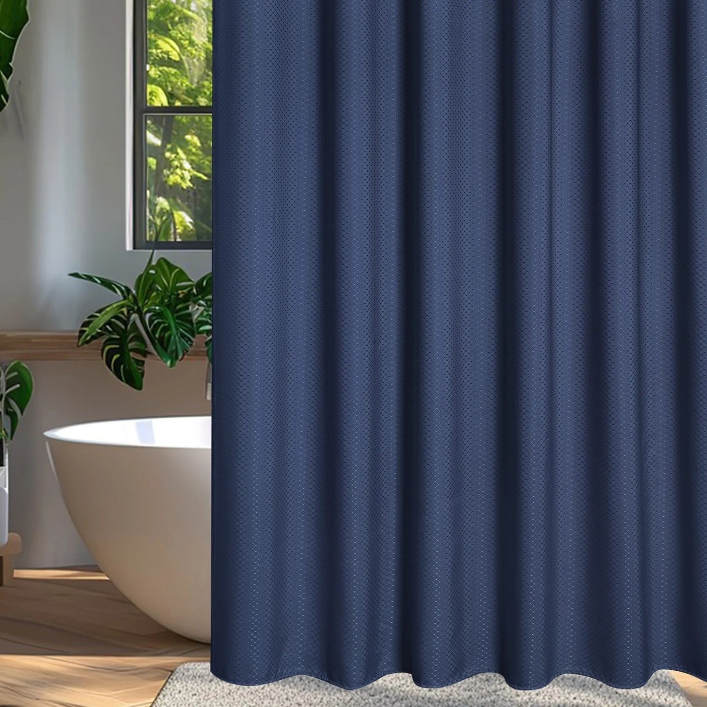 LunaLulinlk Waffle Weave Fabric Shower Curtain
