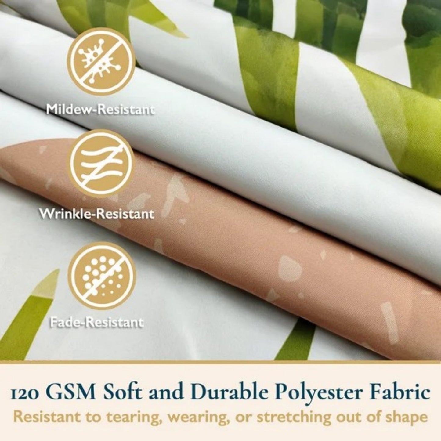 LunaLulinlk Shower Curtain with Hooks – Heavy-Duty Mold/Mildew-Resistant