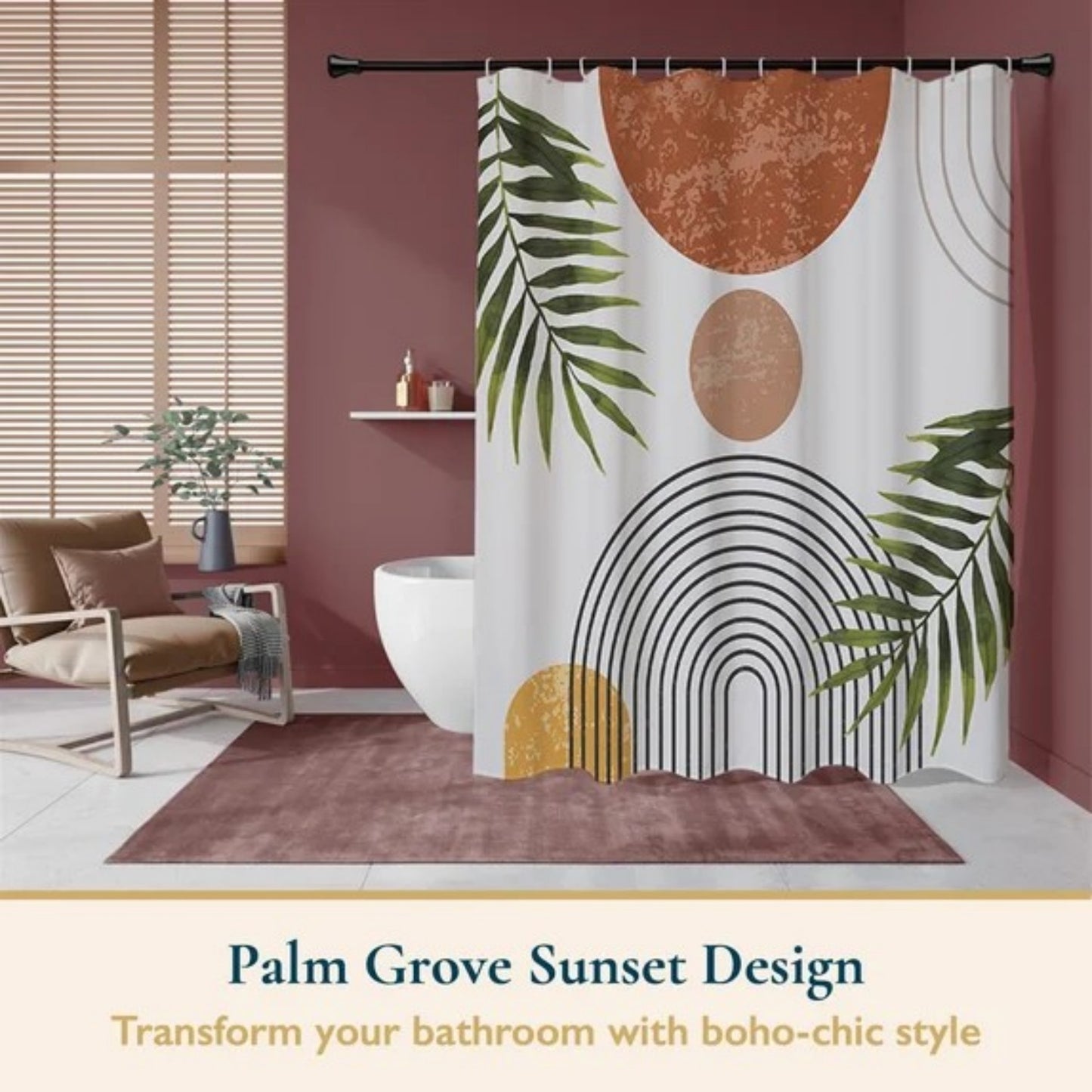 LunaLulinlk Shower Curtain with Hooks – Heavy-Duty Mold/Mildew-Resistant
