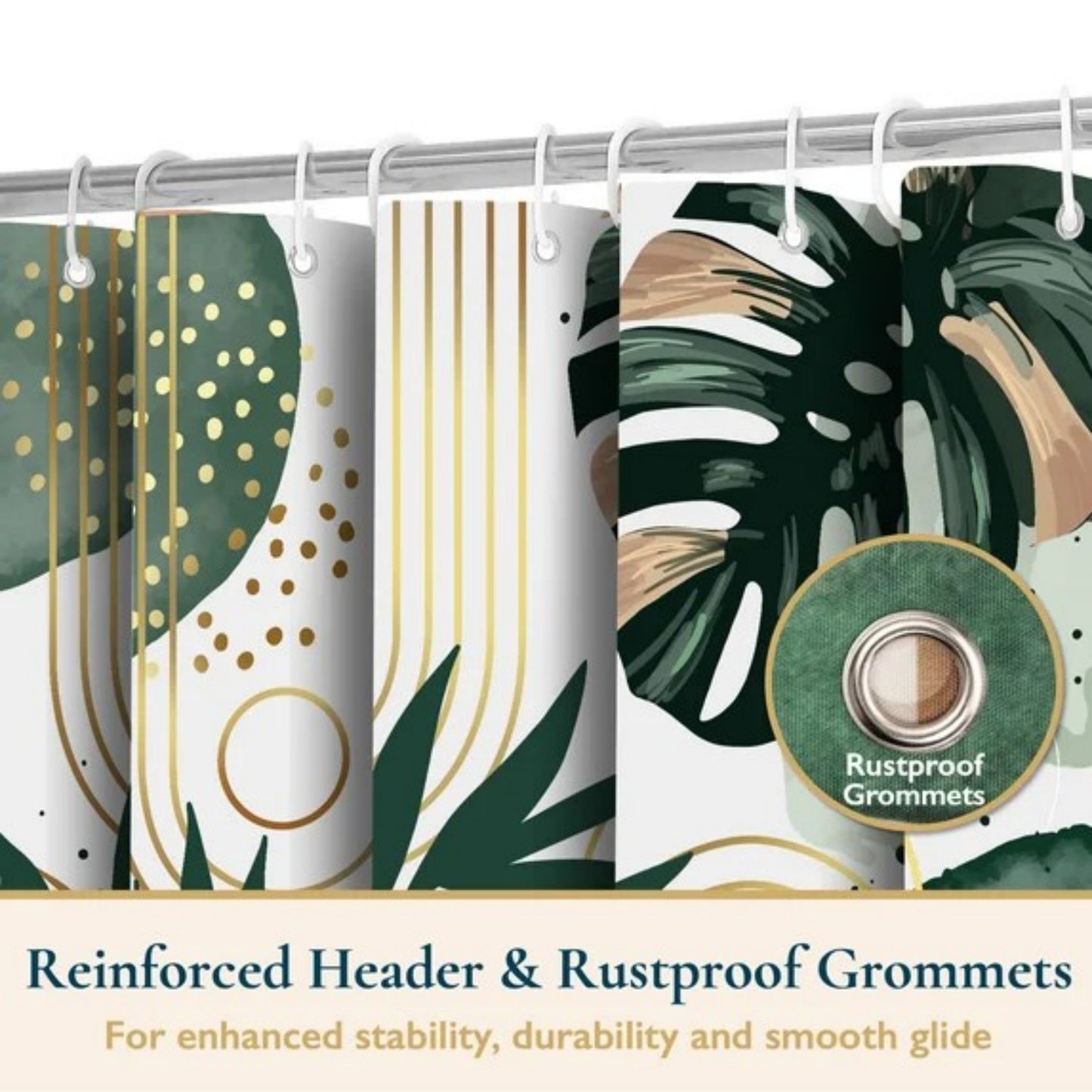 LunaLulinlk Shower Curtain with Hooks – Heavy-Duty Mold/Mildew-Resistant