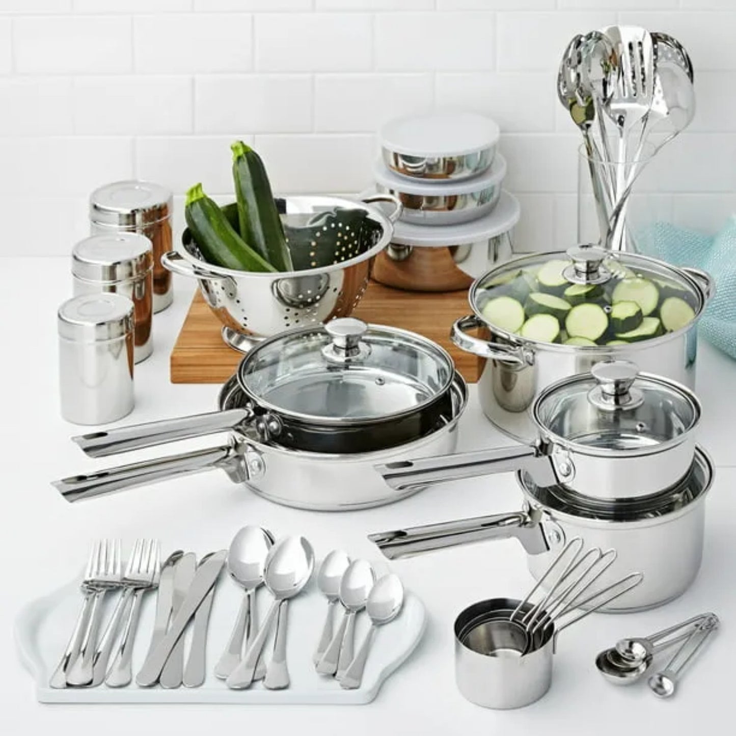 LunaLulinlk Stainless Steel Cookware and Kitchen Combo Set - Complete Your Culinary Arsenal!