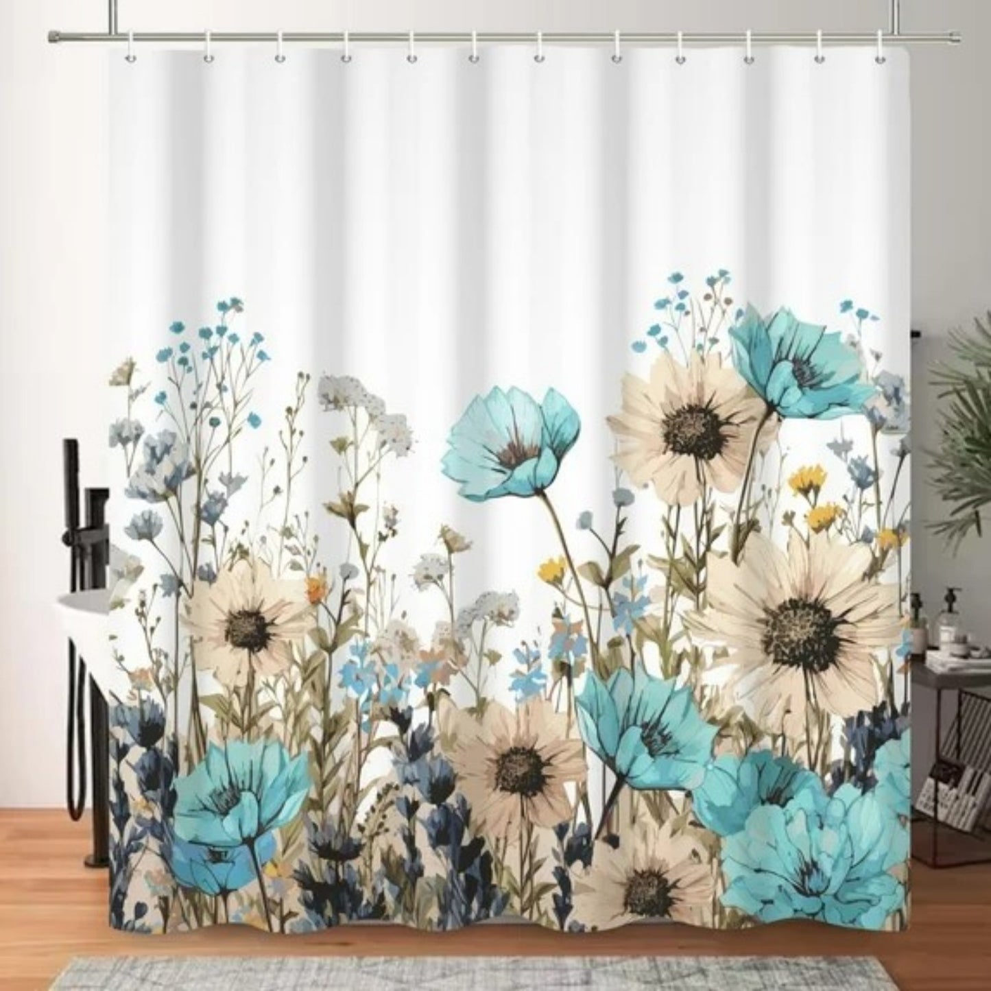 LunaLulinlk Spring Floral Shower Curtain