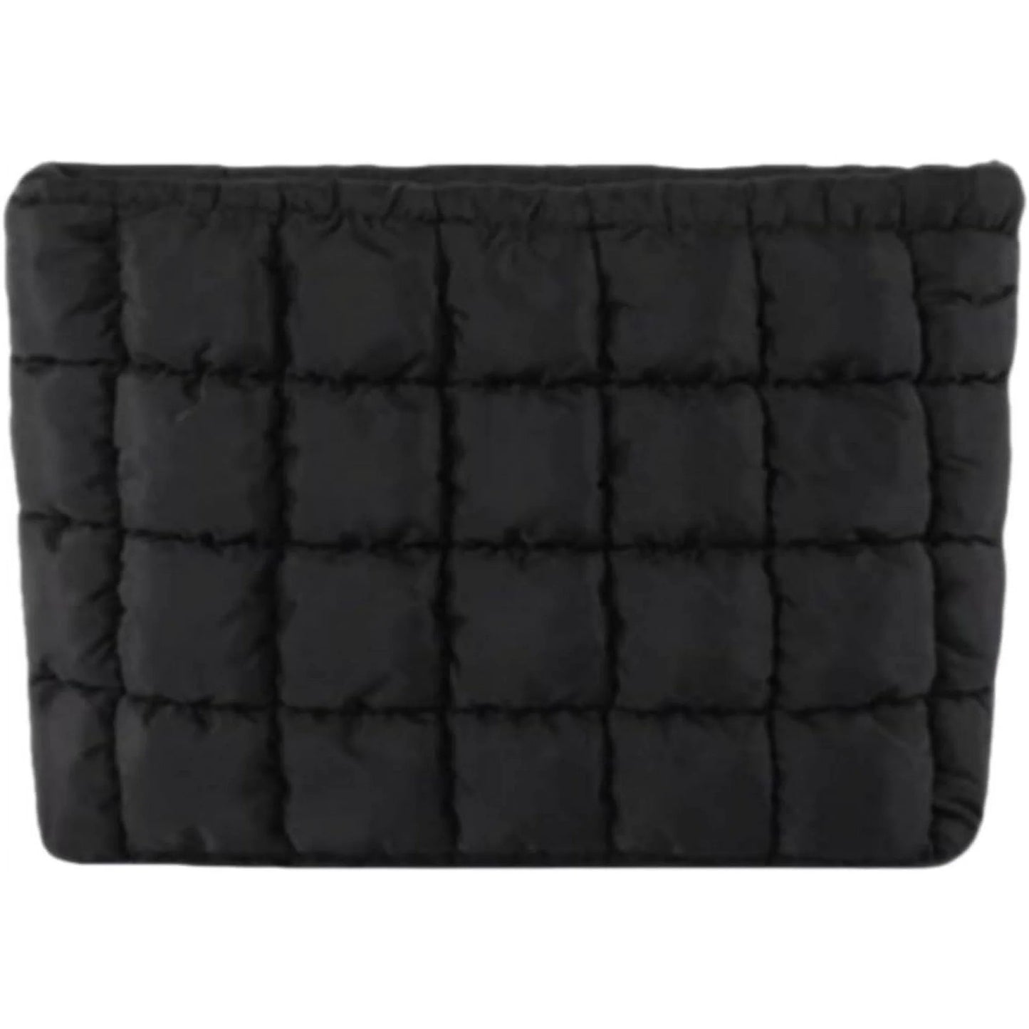LunaLulinlk Soft Checkered Quilted Puffy Makeup Bag for Women, Aesthetic Puffer Cosmetic Bag Pouch for Purse (Hot Pink)