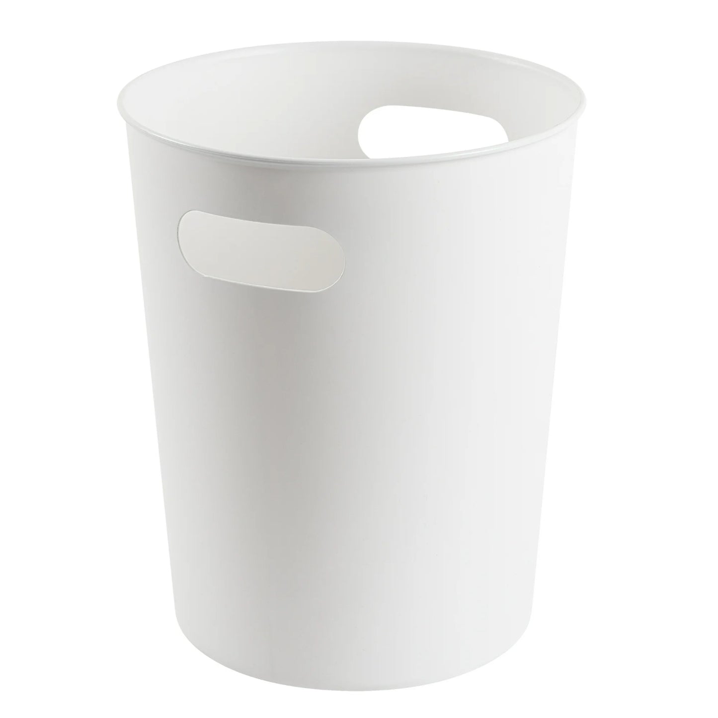 LunaLulinlk White Basic Plastic 2.64 Gallon Wastepaper Basket for Bathroom, Bedroom or Office
