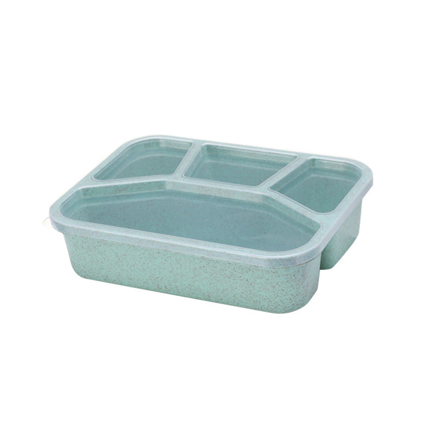 LunaLulinlk Reusable 4-Compartment Plastic Divider Food Storage Container, Lunch Box, Green