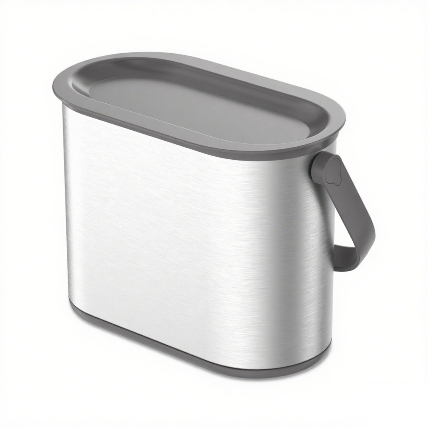 LunaLulinlk Silver Stainless Steel 1 Gallon Multi-Purpose Countertop Trash Can with Gray Lid