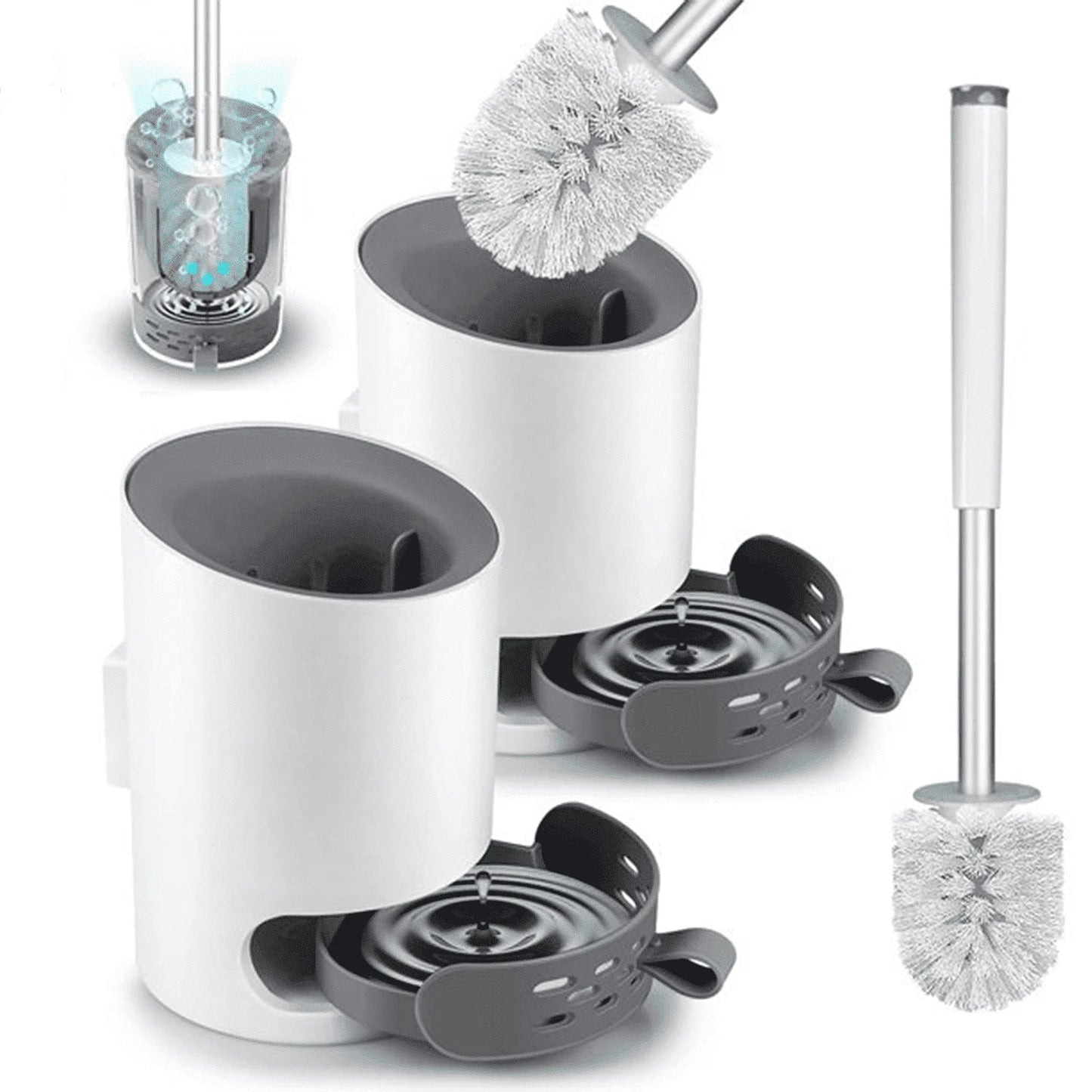 LunaLulinlk Toilet Brush and Holder Plunger Set 2 Piece Toilet Brush for Bathroom Cleaner