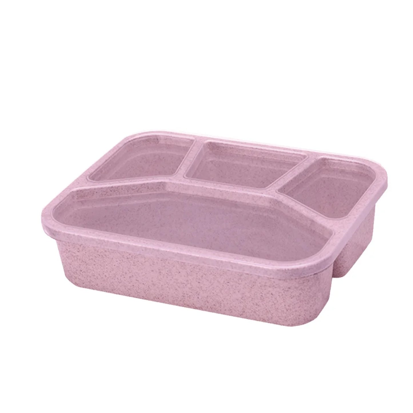 LunaLulinlk Reusable 4-Compartment Plastic Divider Food Storage Container, Lunch Box, Green