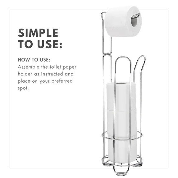 LunaLulinlk Standing Toilet Paper Roll Holder Bathroom Storage Accessories