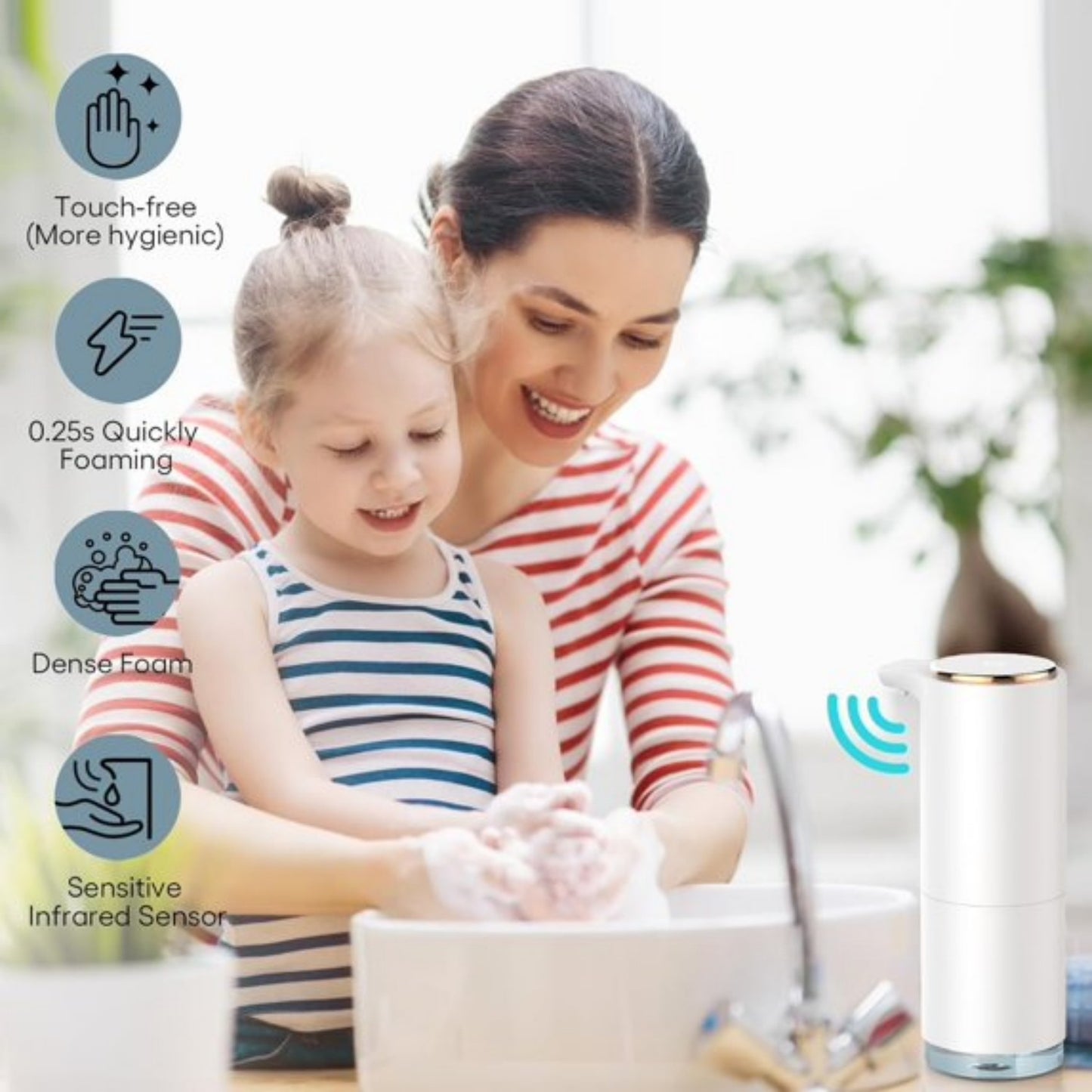 LunaLulinlk Touchless Automatic Foaming Hand Soap Dispenser, 10oz/300ml, Commercial/domestic