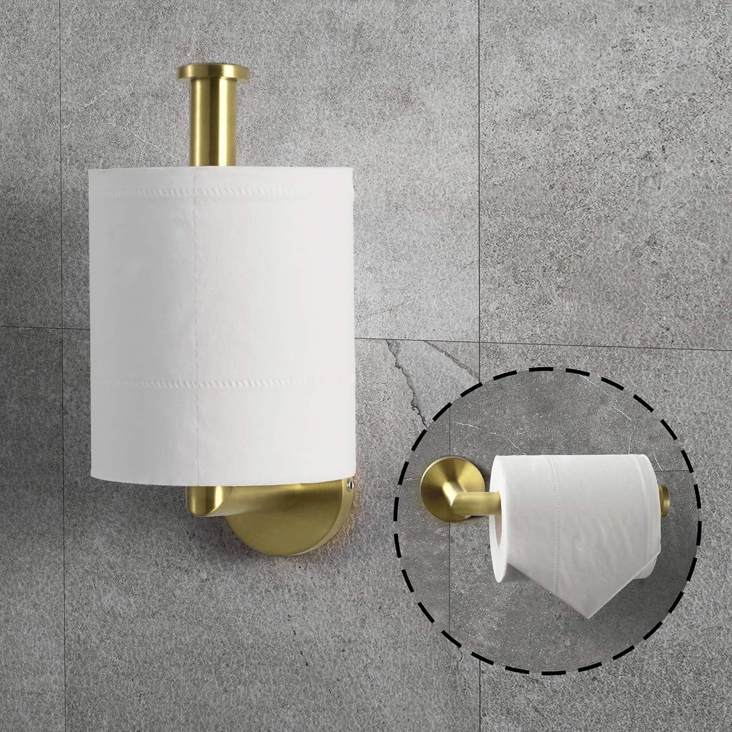 LunaLulinlk Toilet Paper Holder Wall Mount,Brushed Gold Toilet Paper Roll Holder for Bathroom