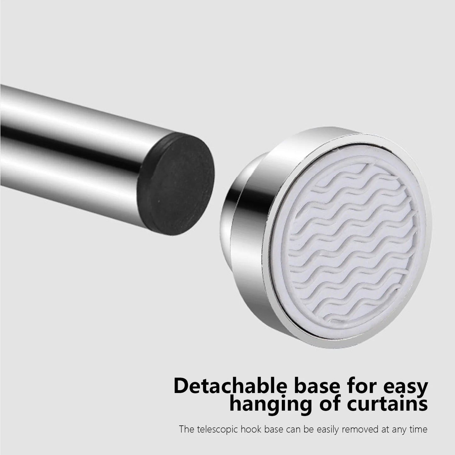 LunaLulinlk Stainless Steel Extendable Shower Curtain Rod, No Drilling Tension Pole for Bathroom, Kitchen
