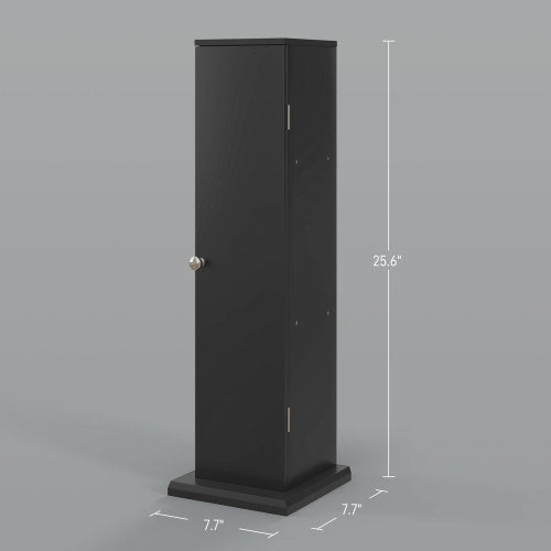LunaLulinlk Toilet Paper Cabinet, Small Bathroom Corner Floor Cabinet with Doors and Shelves, Thin Storage Bathroom Organizer for Paper Shampoo, Black
