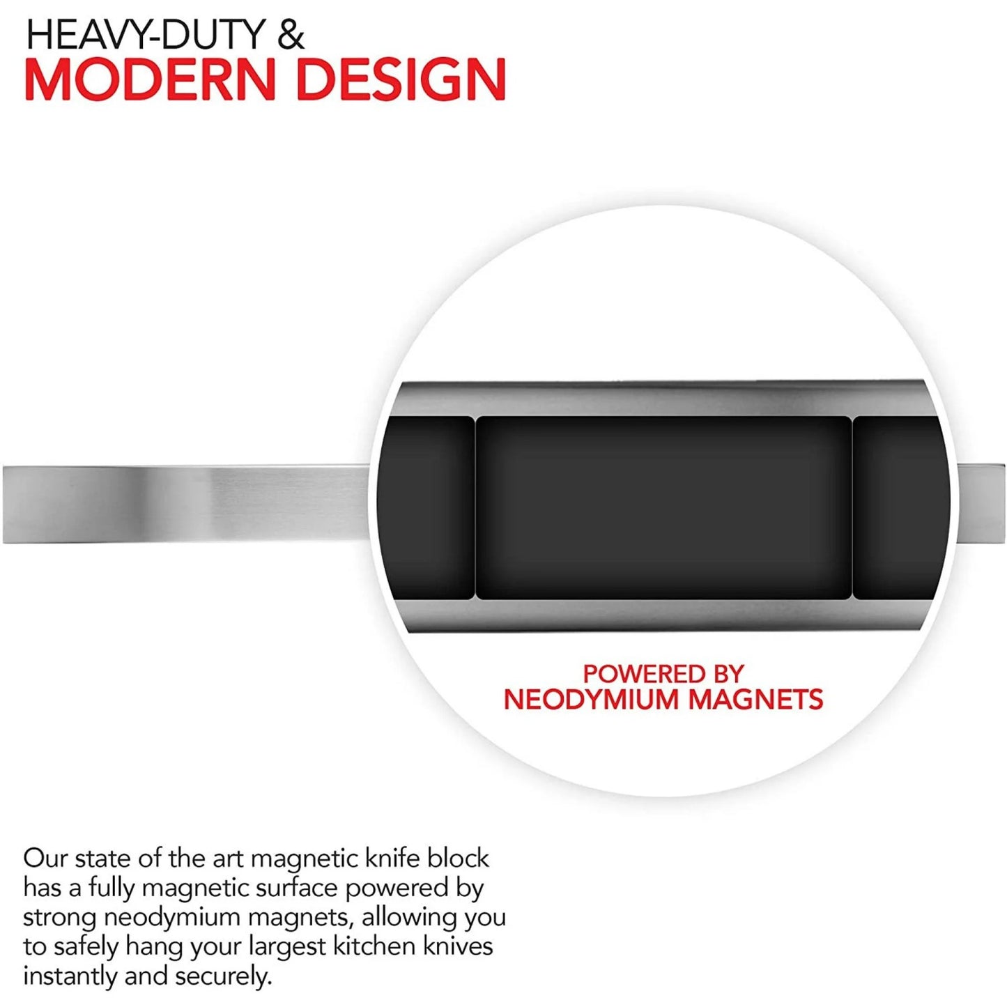 LunaLulinlk Stainless Steel 24" Magnetic Knife Bar with Multipurpose Use as Home Organizer