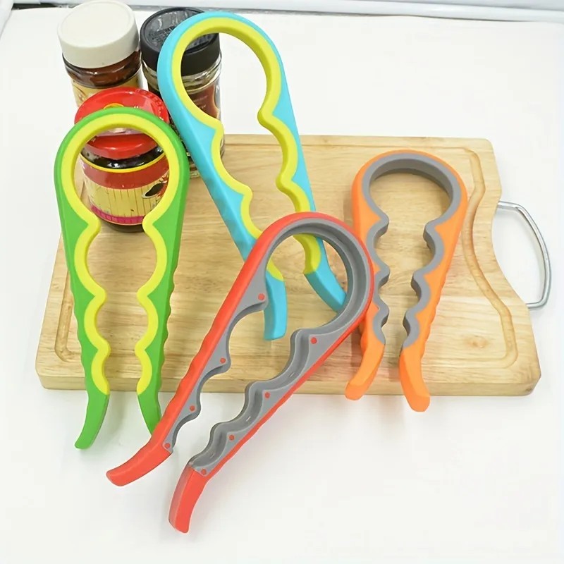 LunaLulinlk1pc Four-in-One Multifunctional Lid Opener - Labor-Saving Canning Device for Bottles, Cans, and Jars - Kitchen Life Supplies