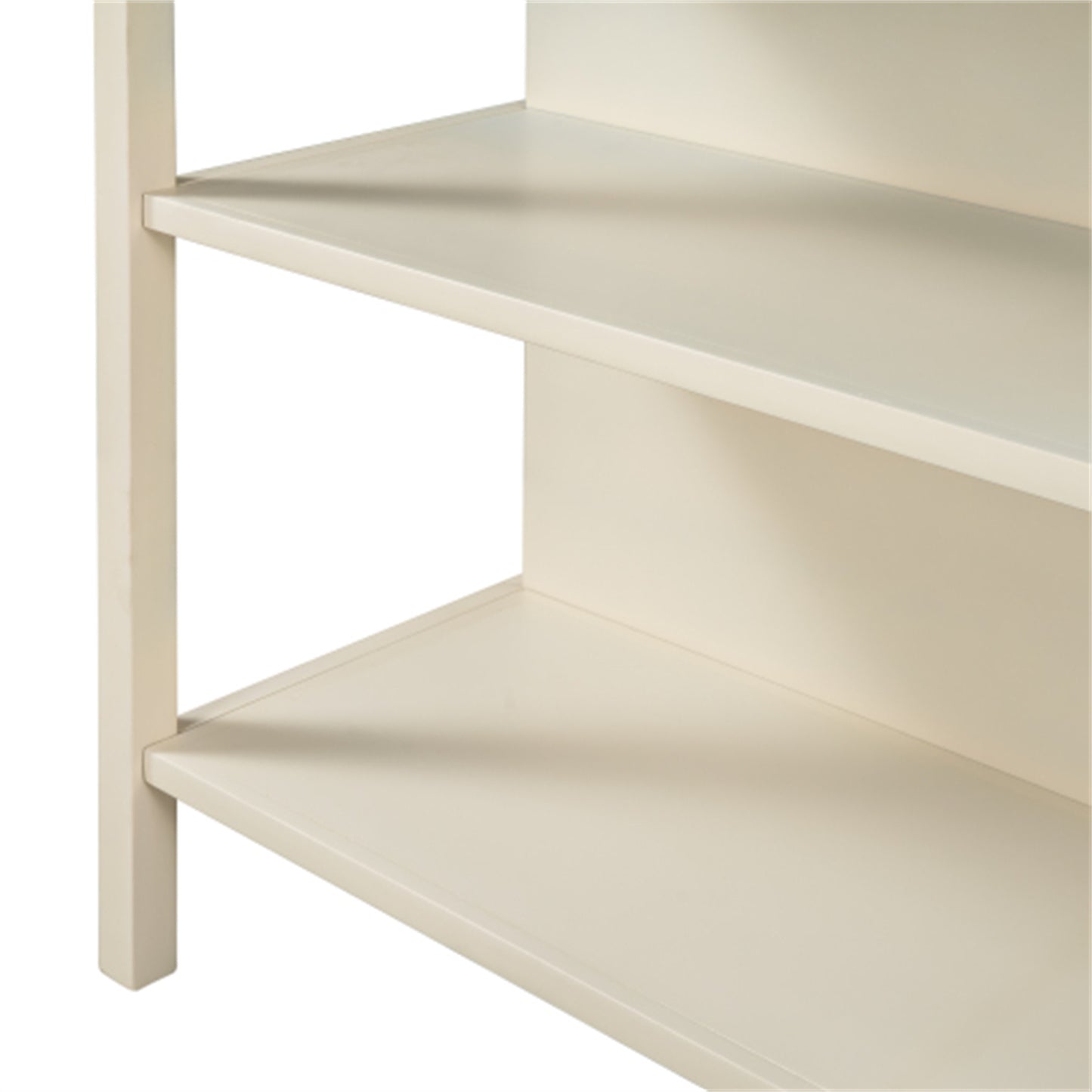 LunaLulinlk Solid Wood Rustic 45" Stationary Kitchen Island with 2 Open Shelves for Small Places,Walnut+Cream White