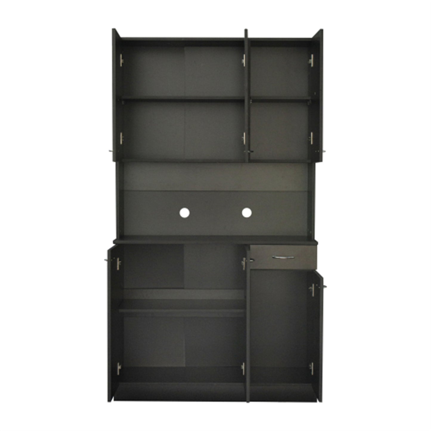 "LunaLulinlk 70.87"" Tall Wardrobe& Kitchen Cabinet, with 6-Doors, 1-Open Shelves and 1-Drawer for bedroom,Black "