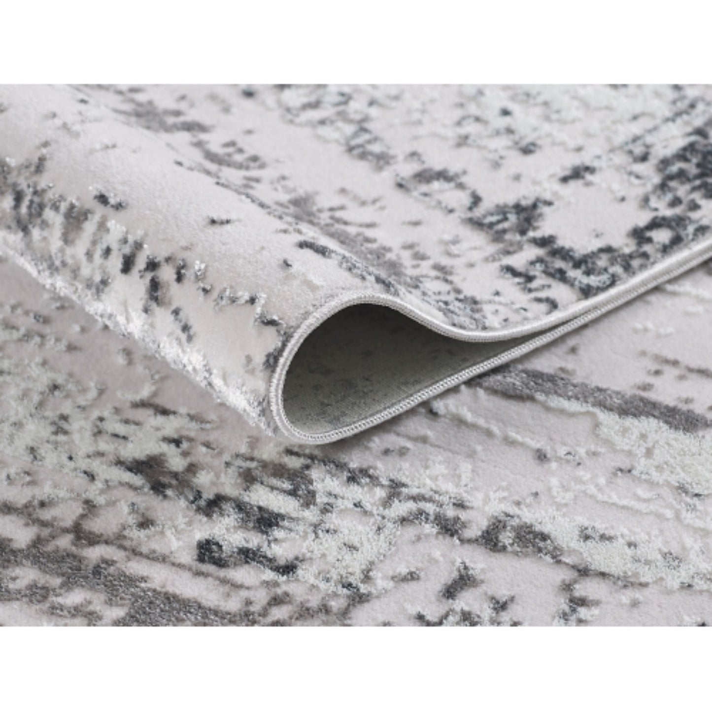 LunaLulinlk Silver Woven Area Rug