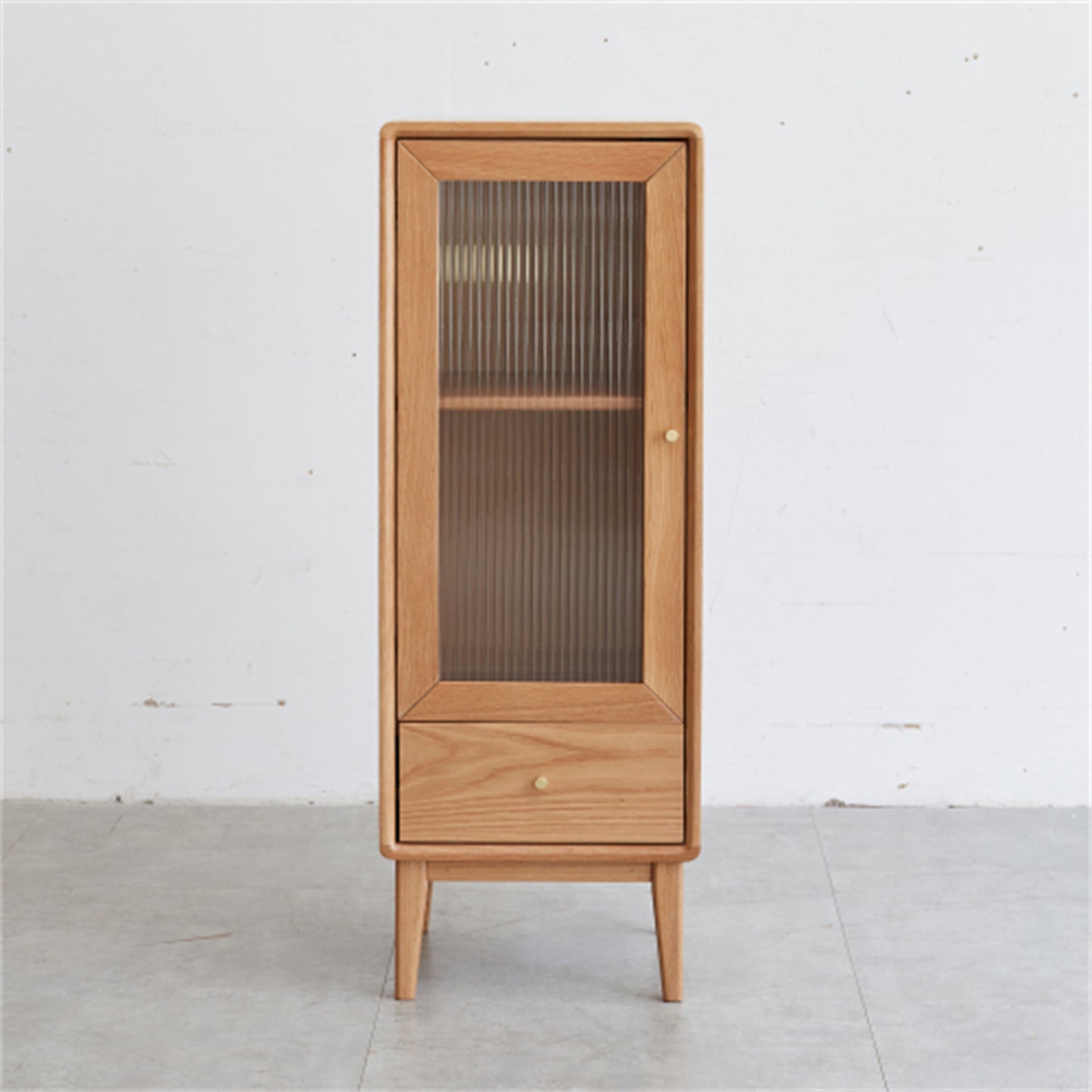 LunaLulinlk Solid Oak Storage Cabinet for Living Room - Free-Standing Corner Cabinets Storage Table for Entryway Kitchen Hallway
